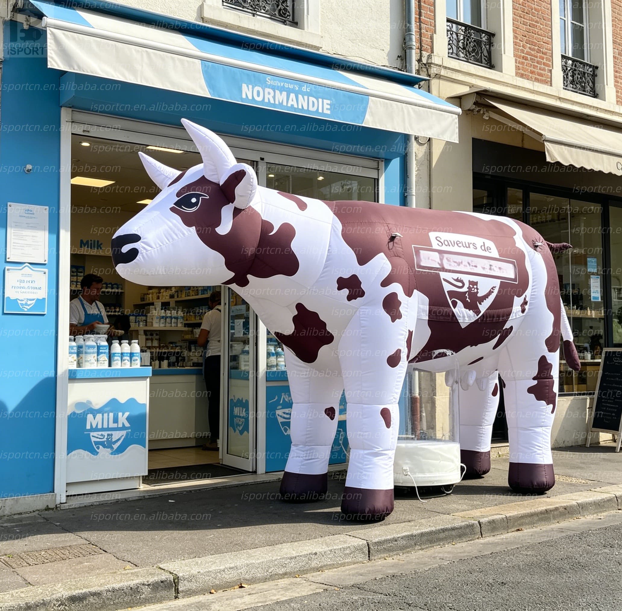 Giant Inflatable Dairy Cow with LED Lights for Advertising