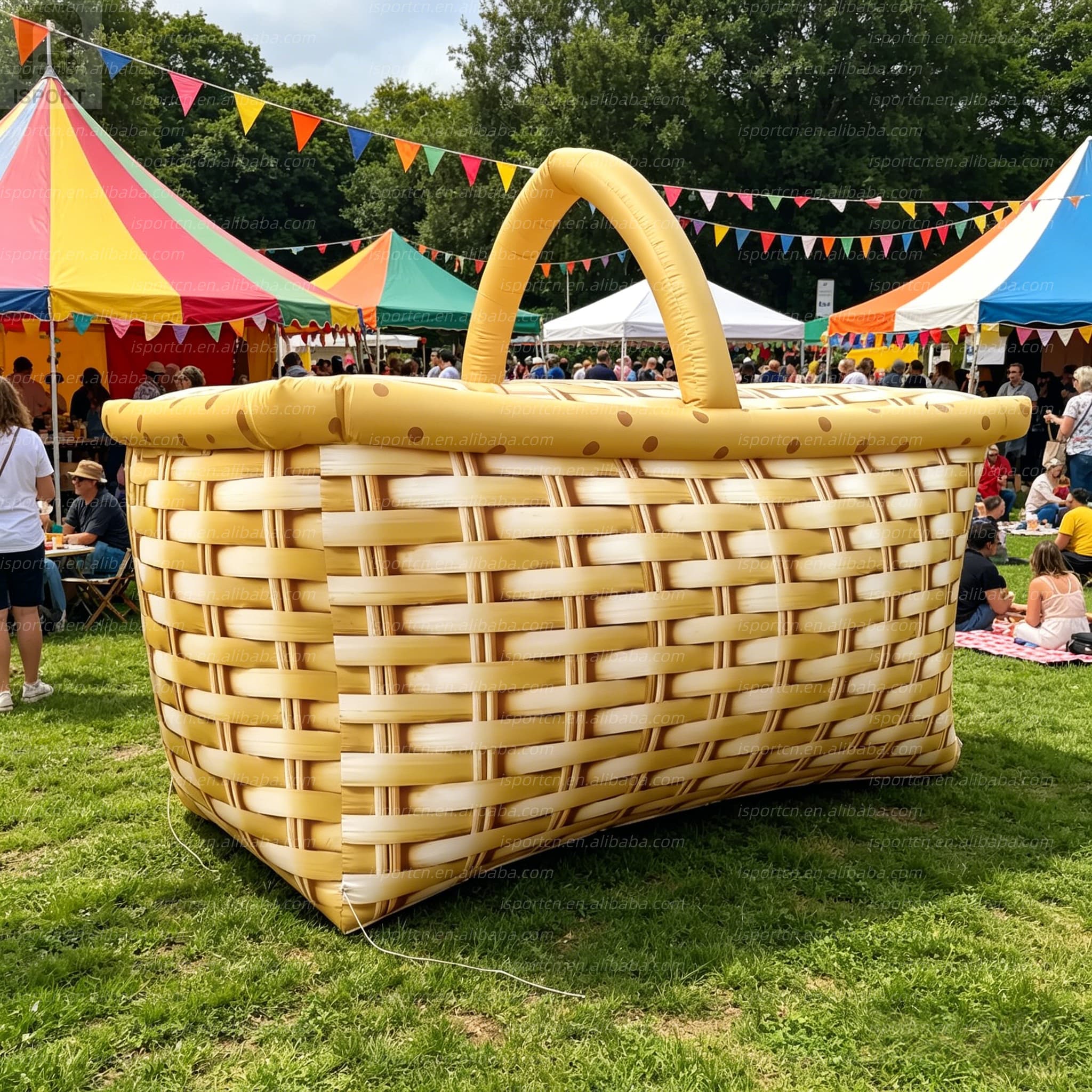 Custom Giant Inflatable Wicker Basket for Events