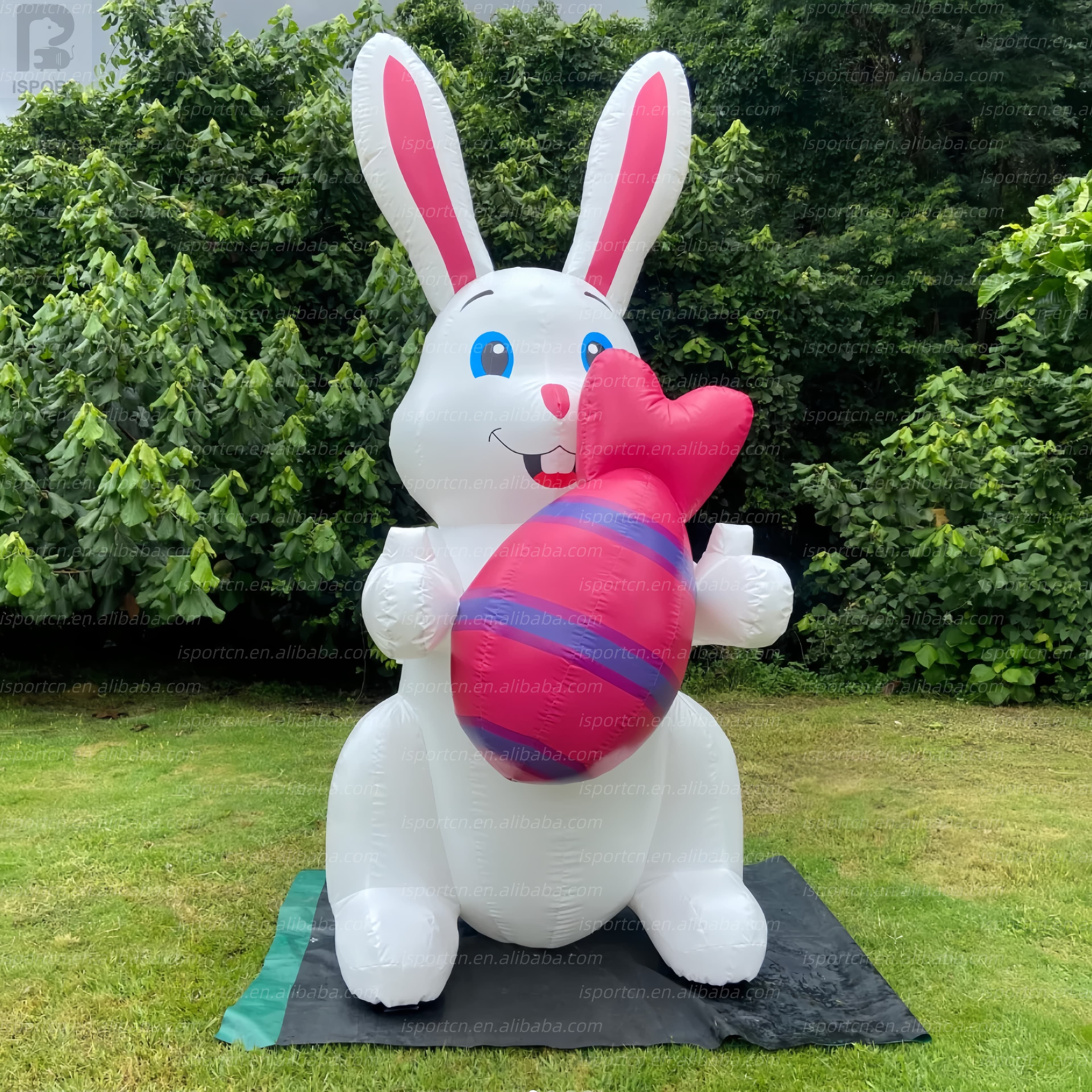 Giant Inflatable LED Easter Bunny with Built-In Lighting