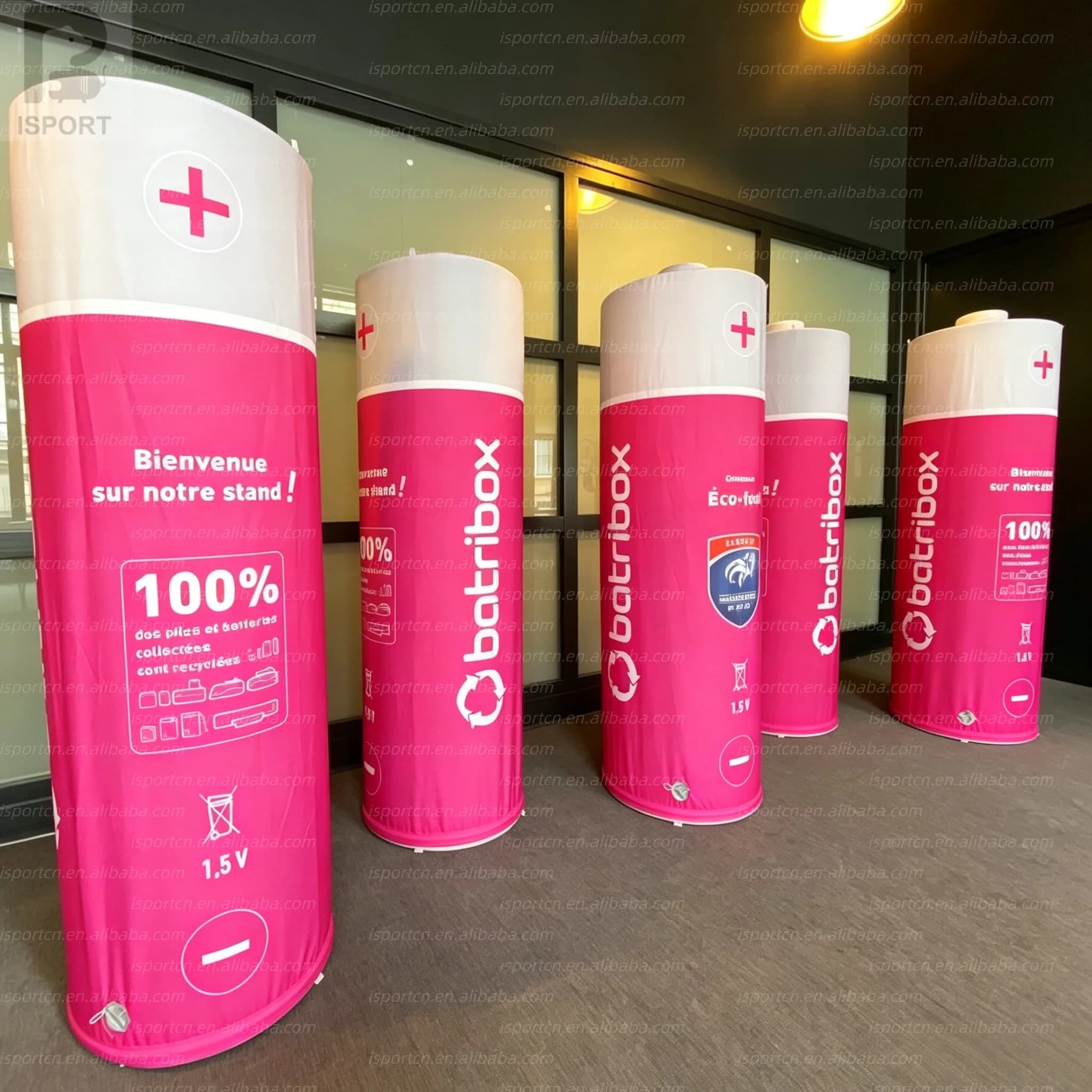 Custom Logo LED Light Giant Inflatable Battery Advertising Pillar