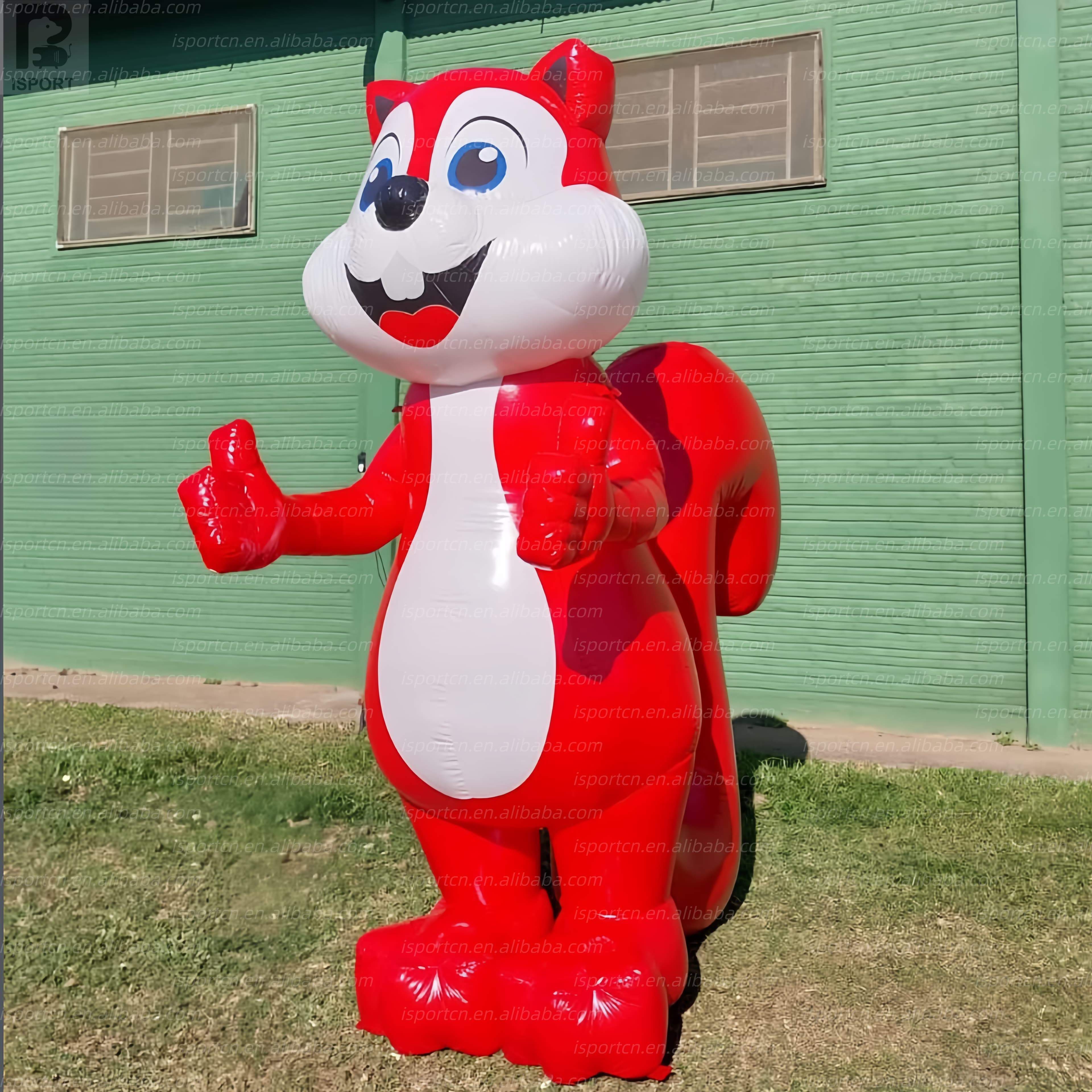 Giant Inflatable Red Squirrel Character with LED Lights