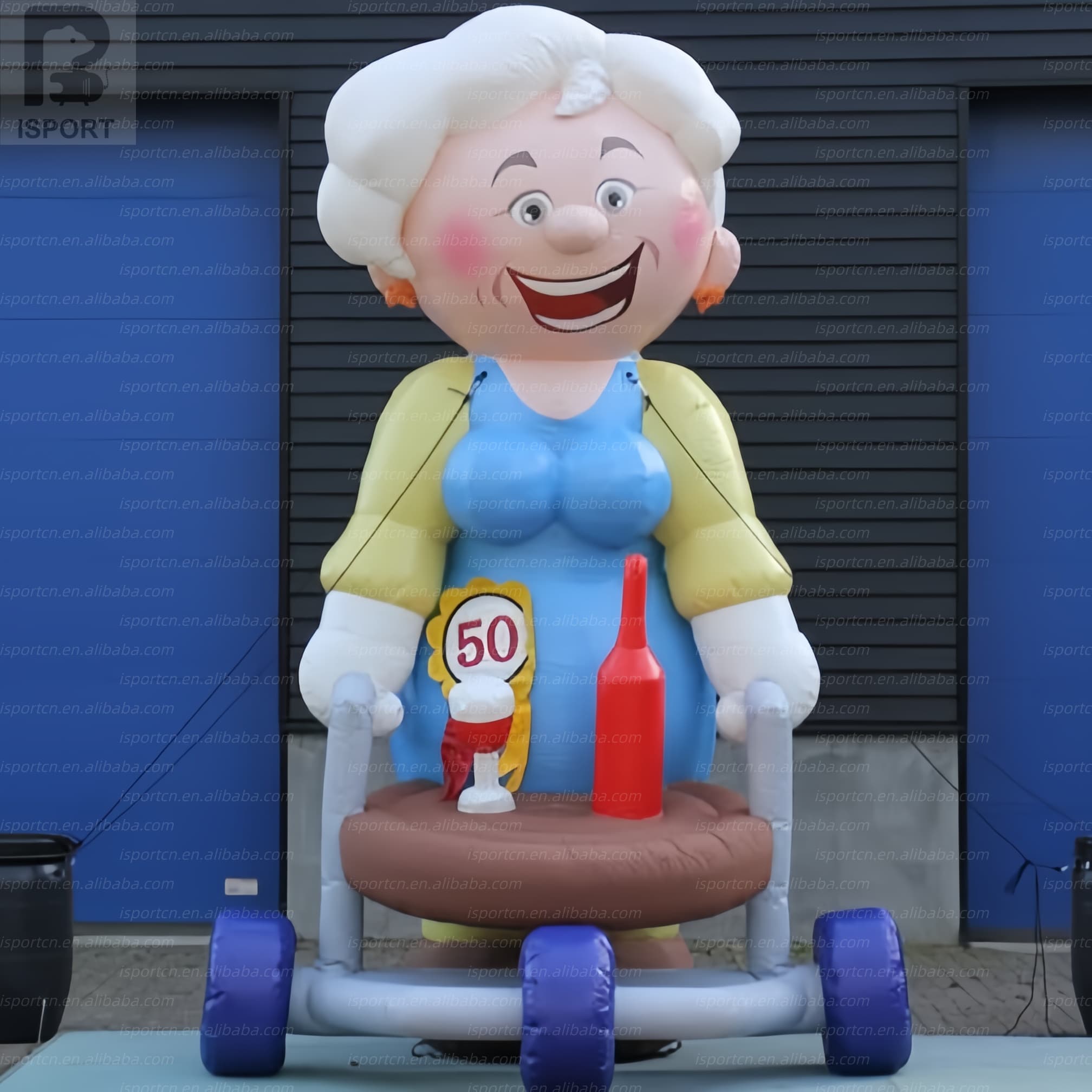 Giant Inflatable Sarah Doll with Rollator Walker for Events