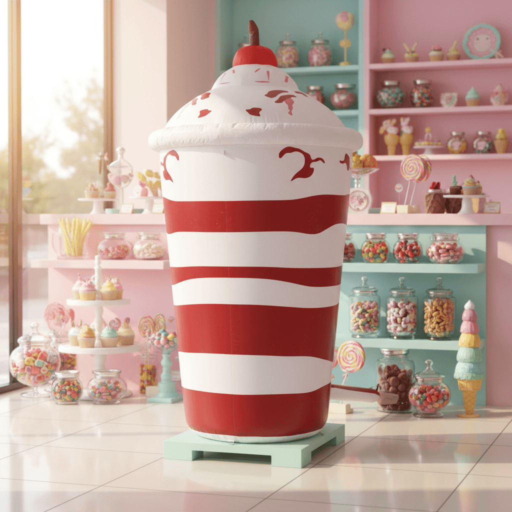Giant Inflatable Milkshake Cup with LED Lighting