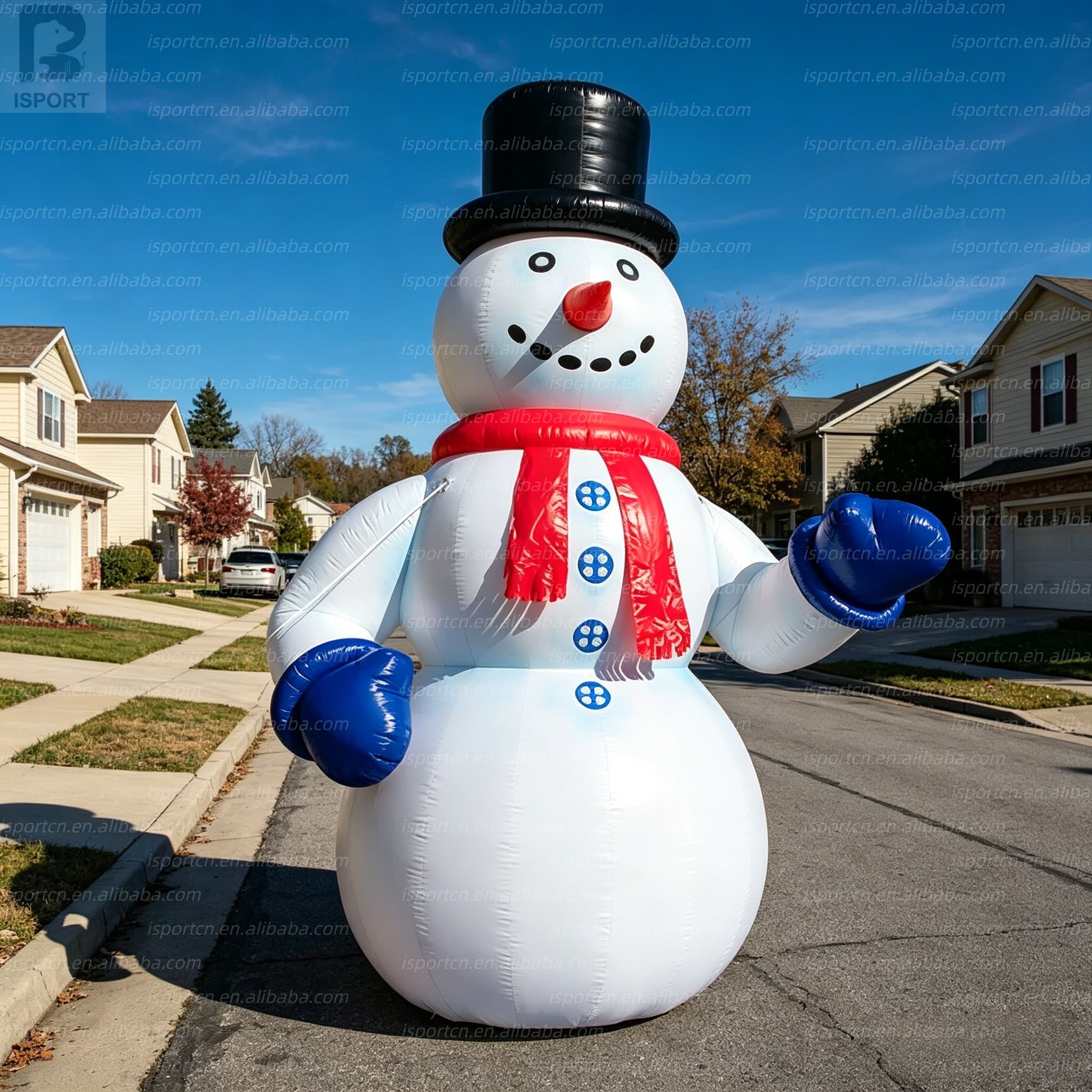 LED Light-Up Inflatable Christmas Snowman with Custom Logo