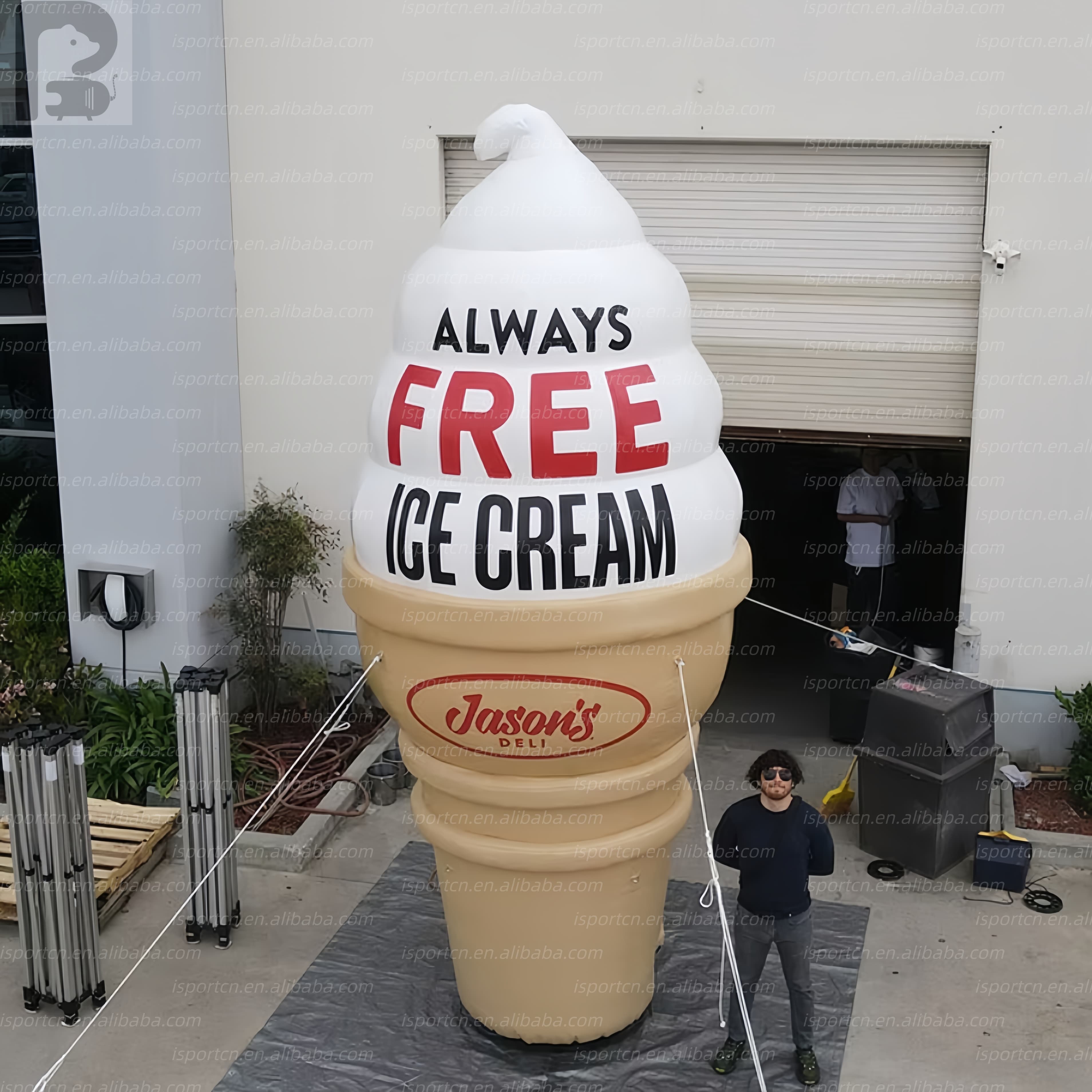 Giant LED-Lit Ice Cream Cone Inflatable for Store Promotions