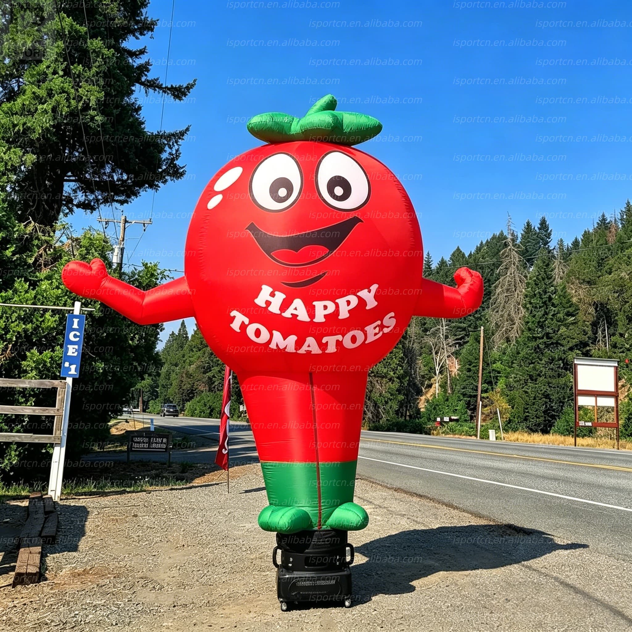 LED Lit Inflatable Waving Tomato Man Advertising Character