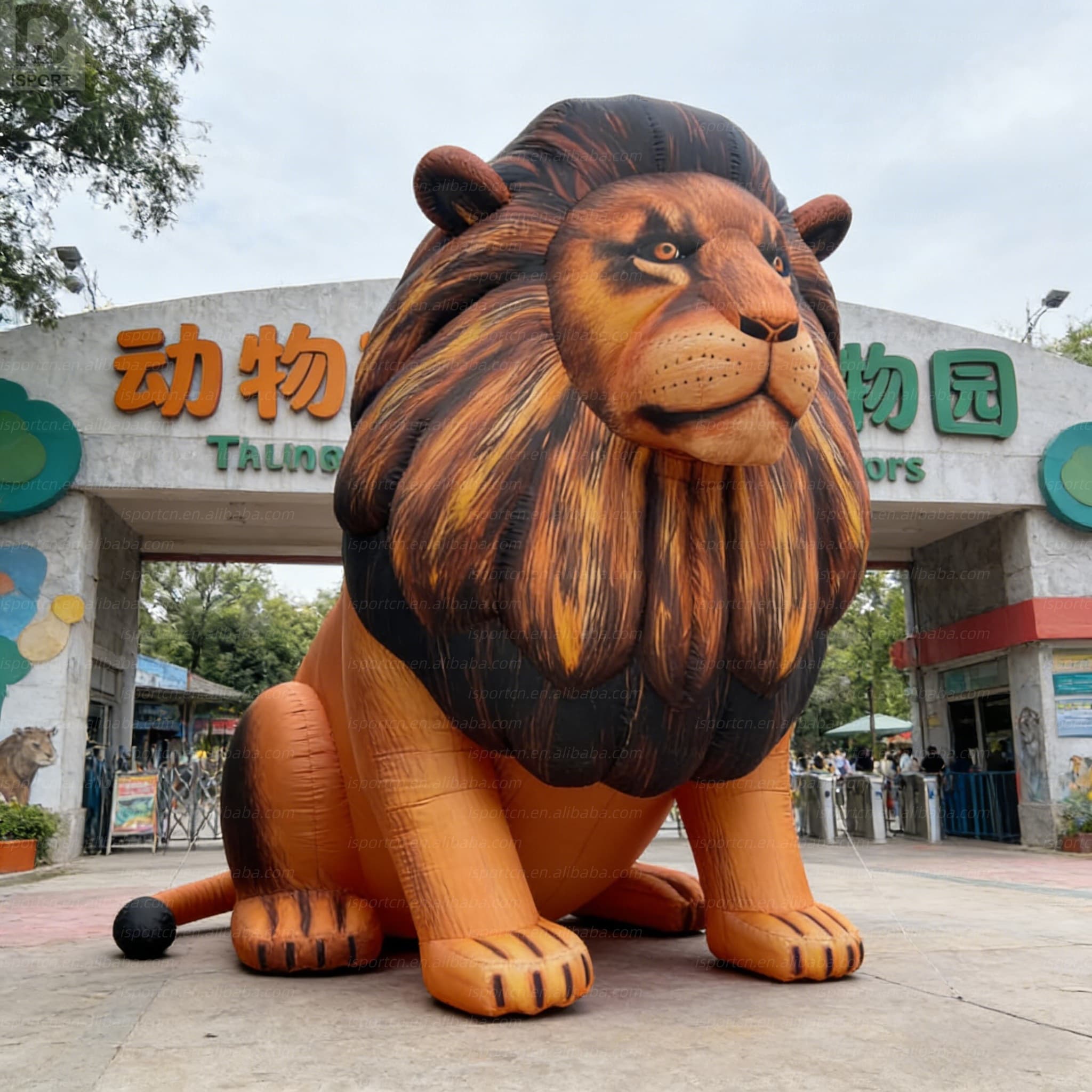 Giant Inflatable Realistic Lion – Custom Sitting Lion Model