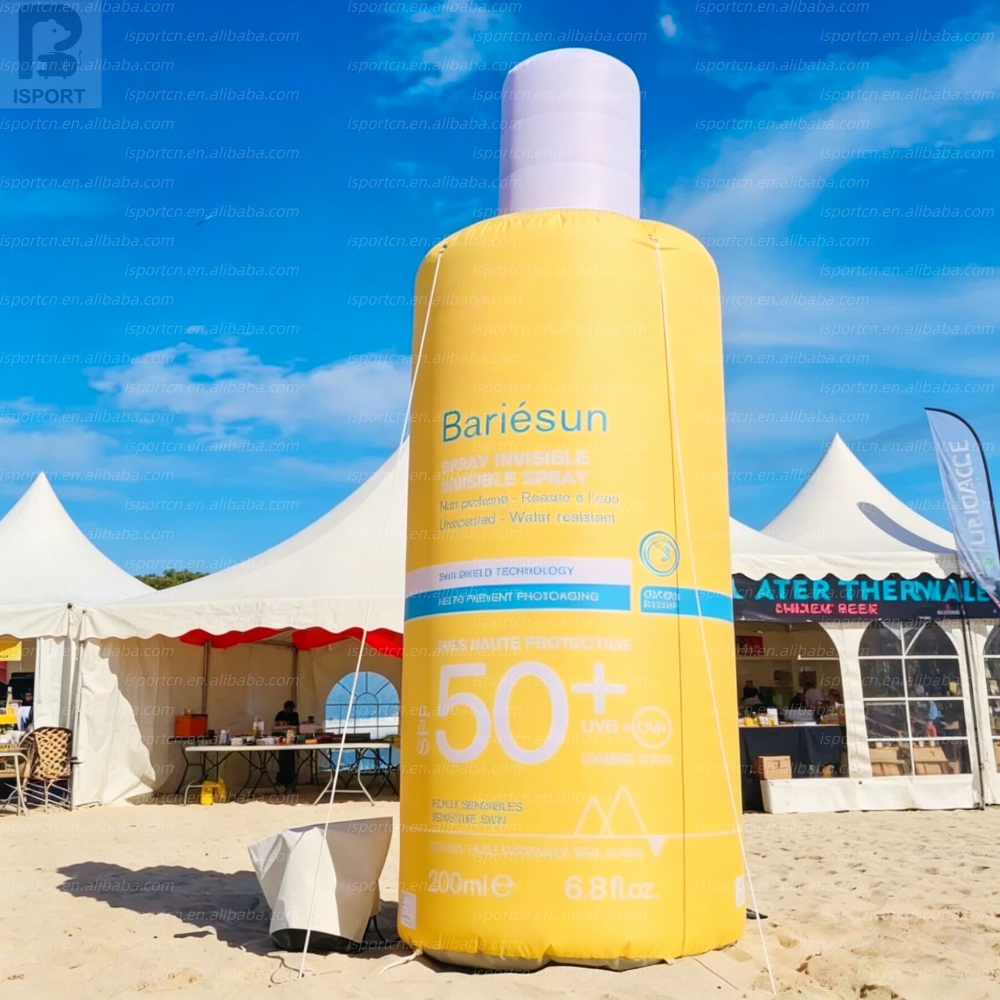 Giant Inflatable Sunscreen Bottle with LED Lighting
