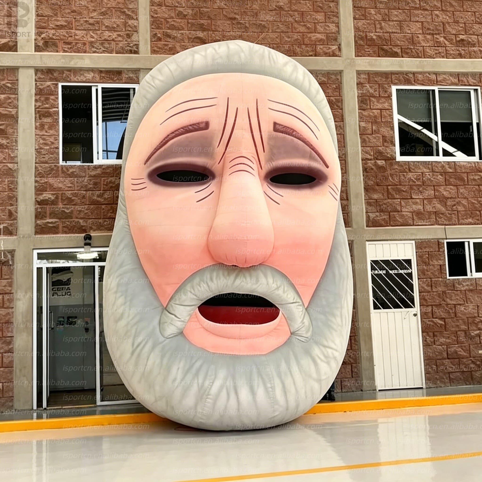 Giant LED Inflatable Old Man Face Sculpture for Events