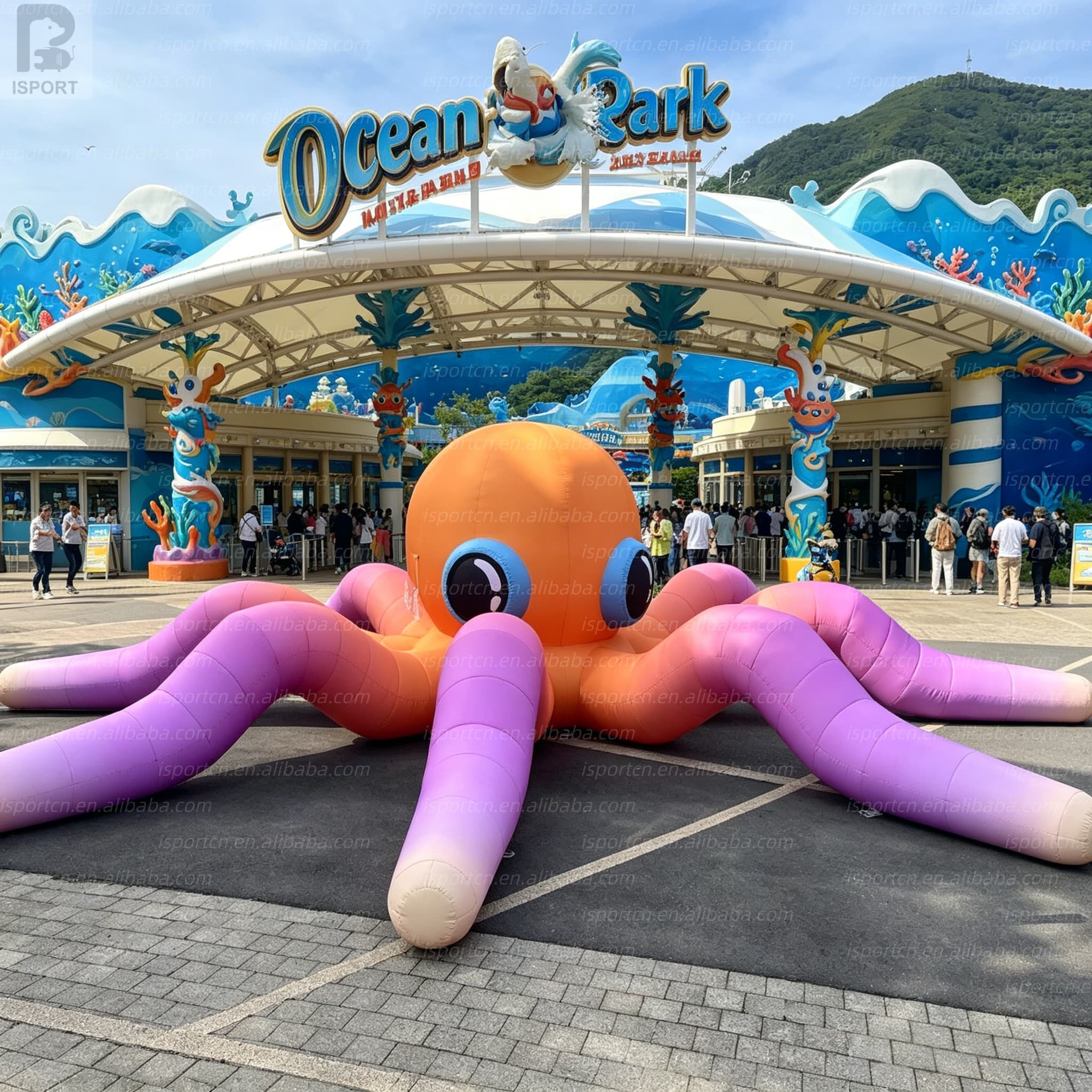Giant Inflatable Octopus with LED Lights for Events and Advertising