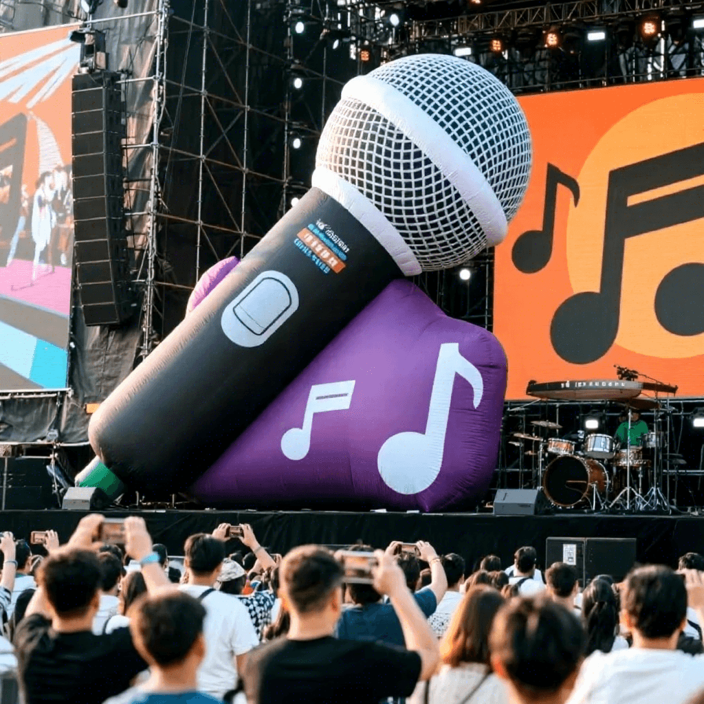 Giant Inflatable Microphone for Music Festivals and Concerts