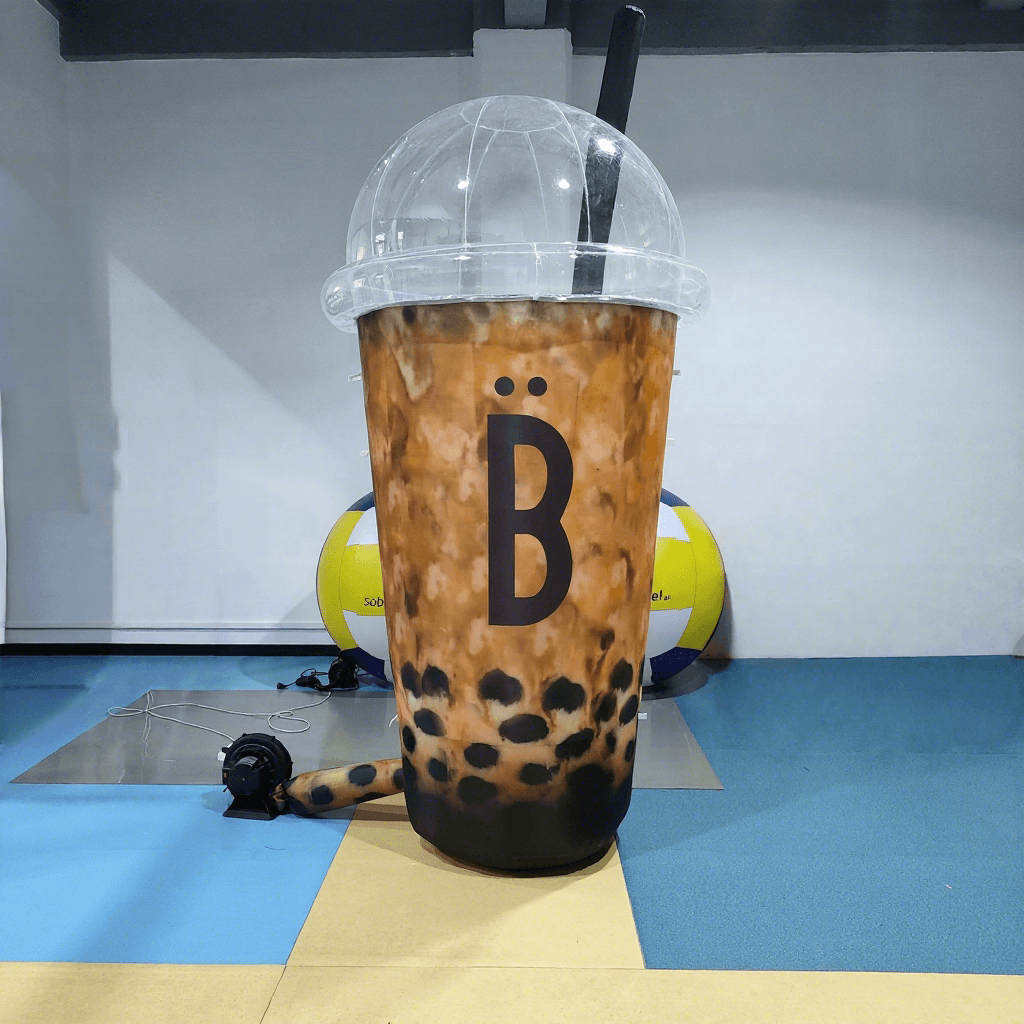 Custom Giant Inflatable Boba Tea Cup with Logo Printing
