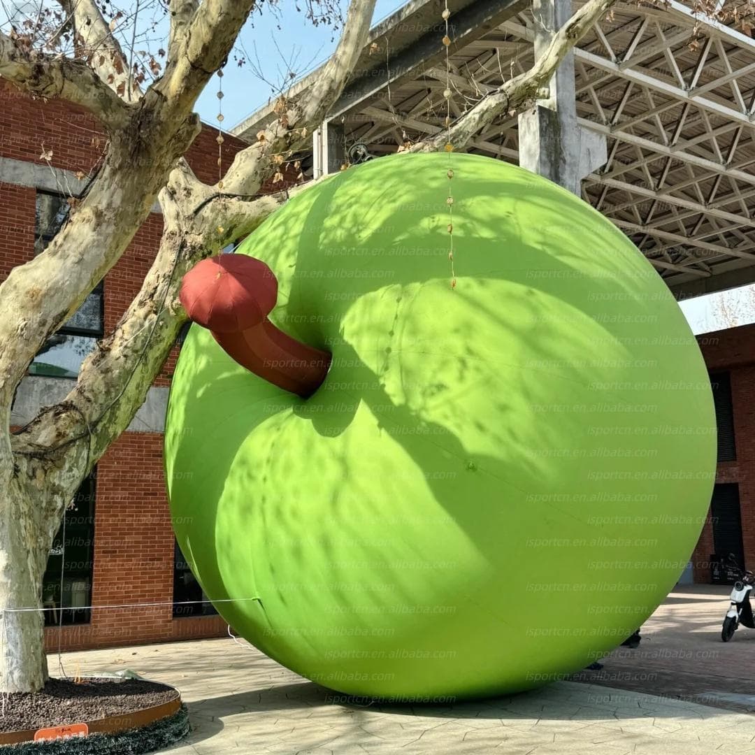 Giant Inflatable Green Apple with LED Lights