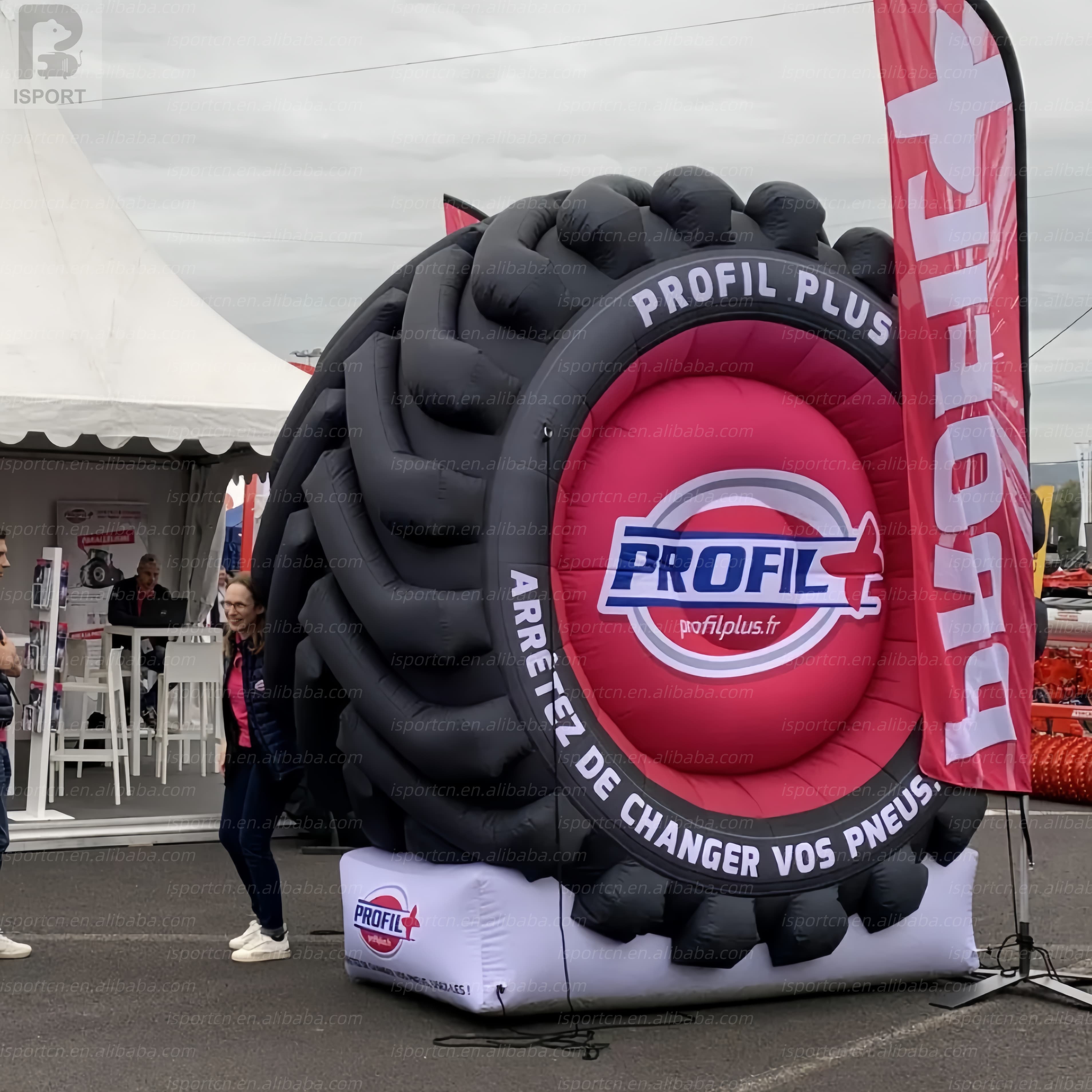 Giant Custom Inflatable Tire with Base for Events and Displays