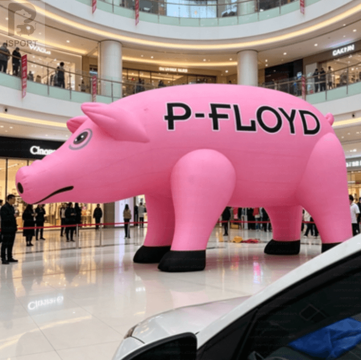 Custom Inflatable Pink Pig Mascot for Shopping Mall Advertising