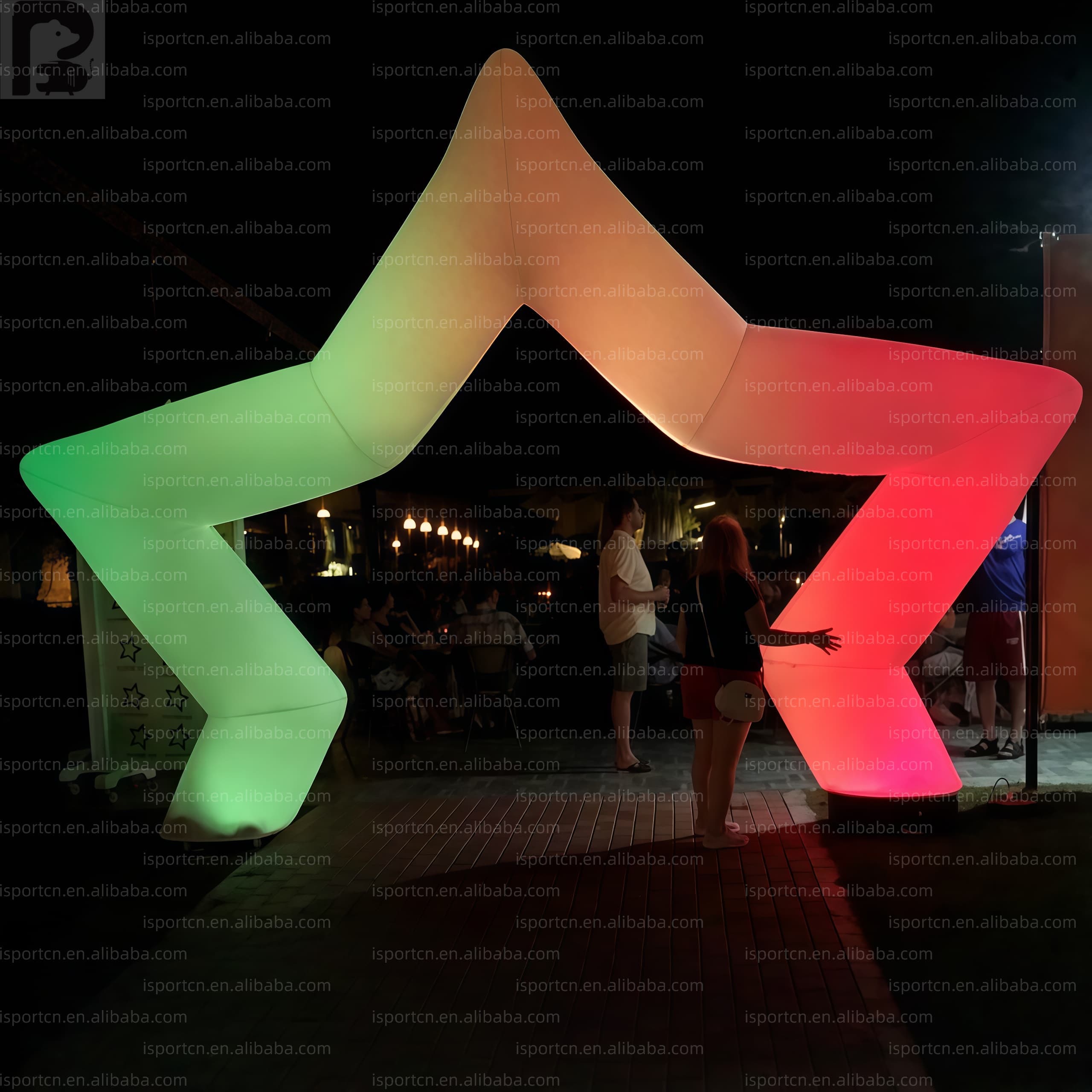 Custom RGB LED Star Arch Inflatable with Color Changing Lights