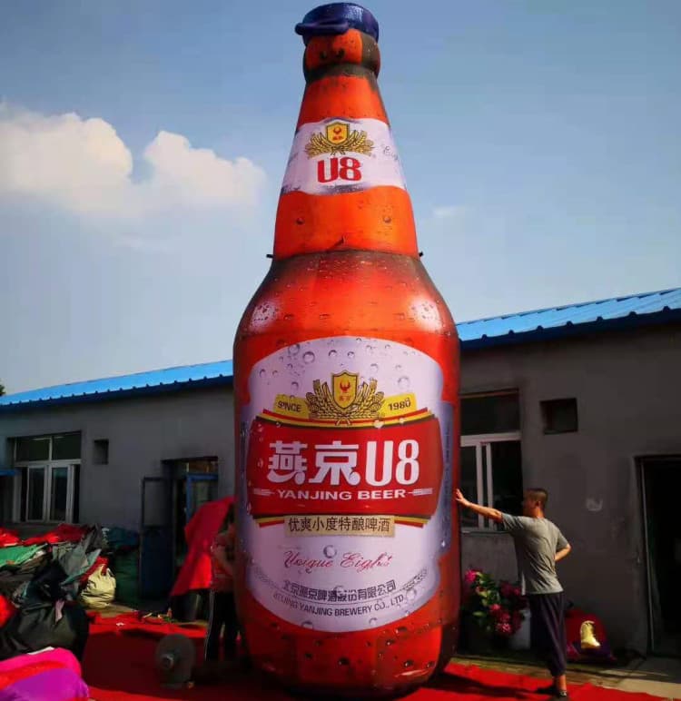 Custom Inflatable Beer Bottle Balloon with Built-In Fan