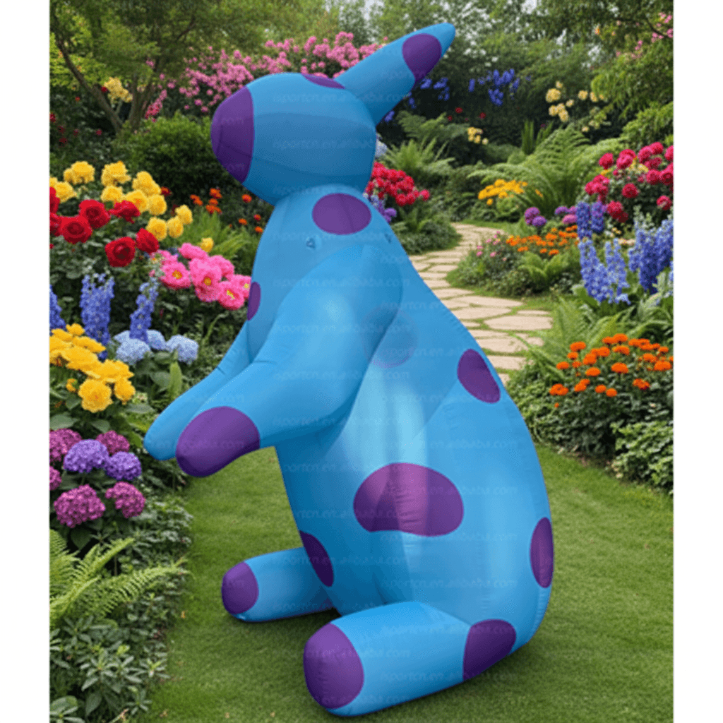 Giant Polka Dot Easter Bunny Inflatable for Events and Decor