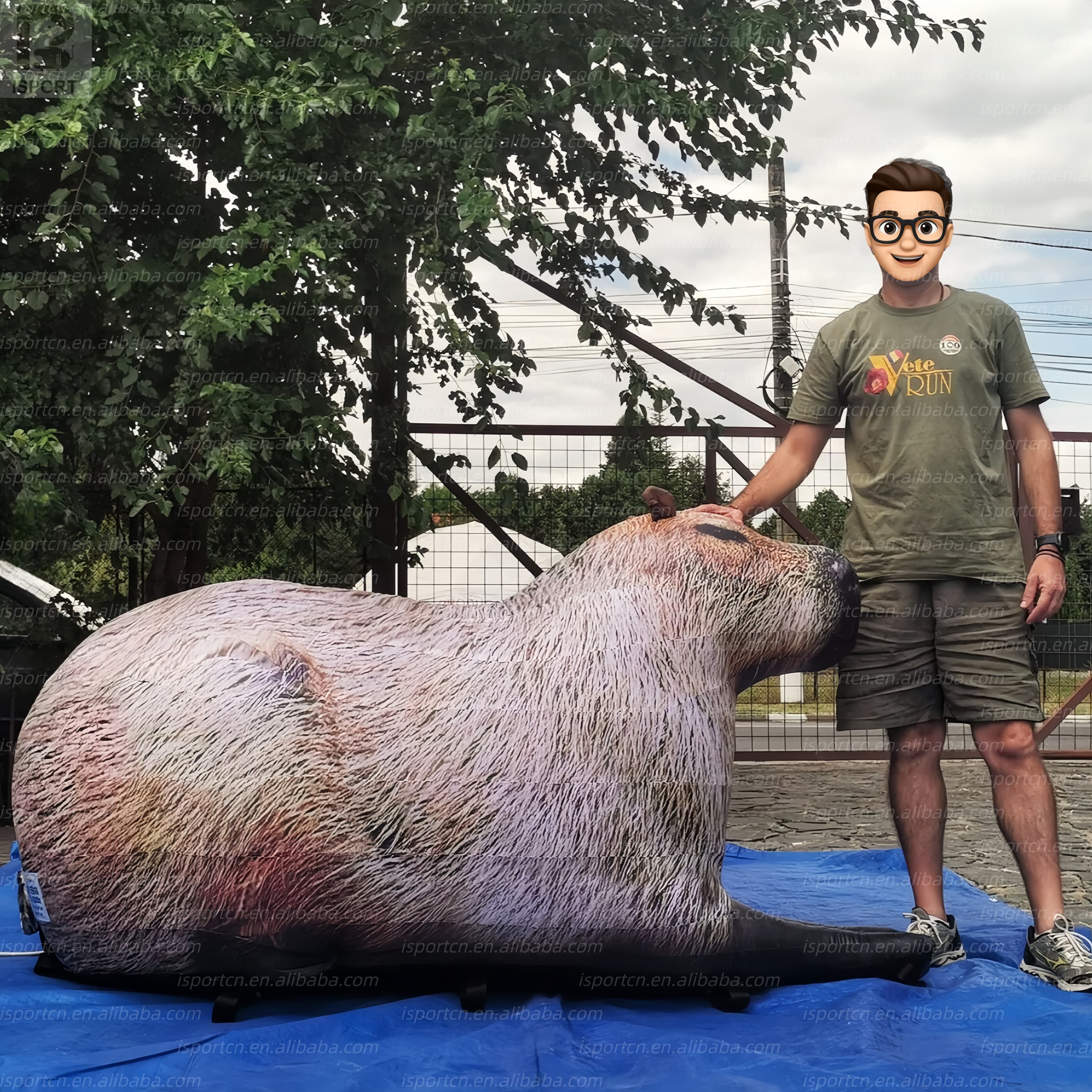 Inflatable Capybara with LED Lighting – Realistic Zoo Animal Mascot