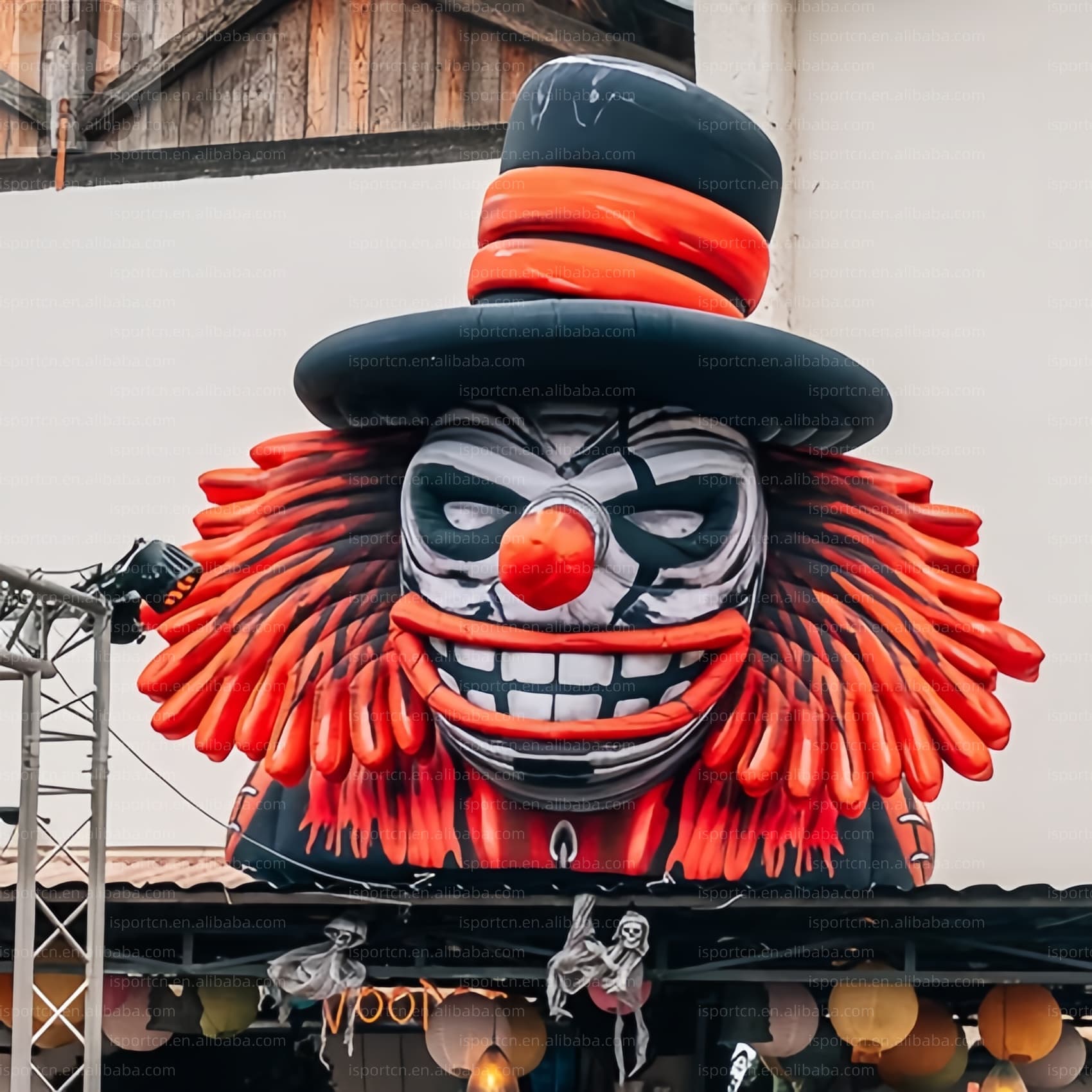 Giant Evil Clown Head Inflatable for Halloween and Haunted Houses