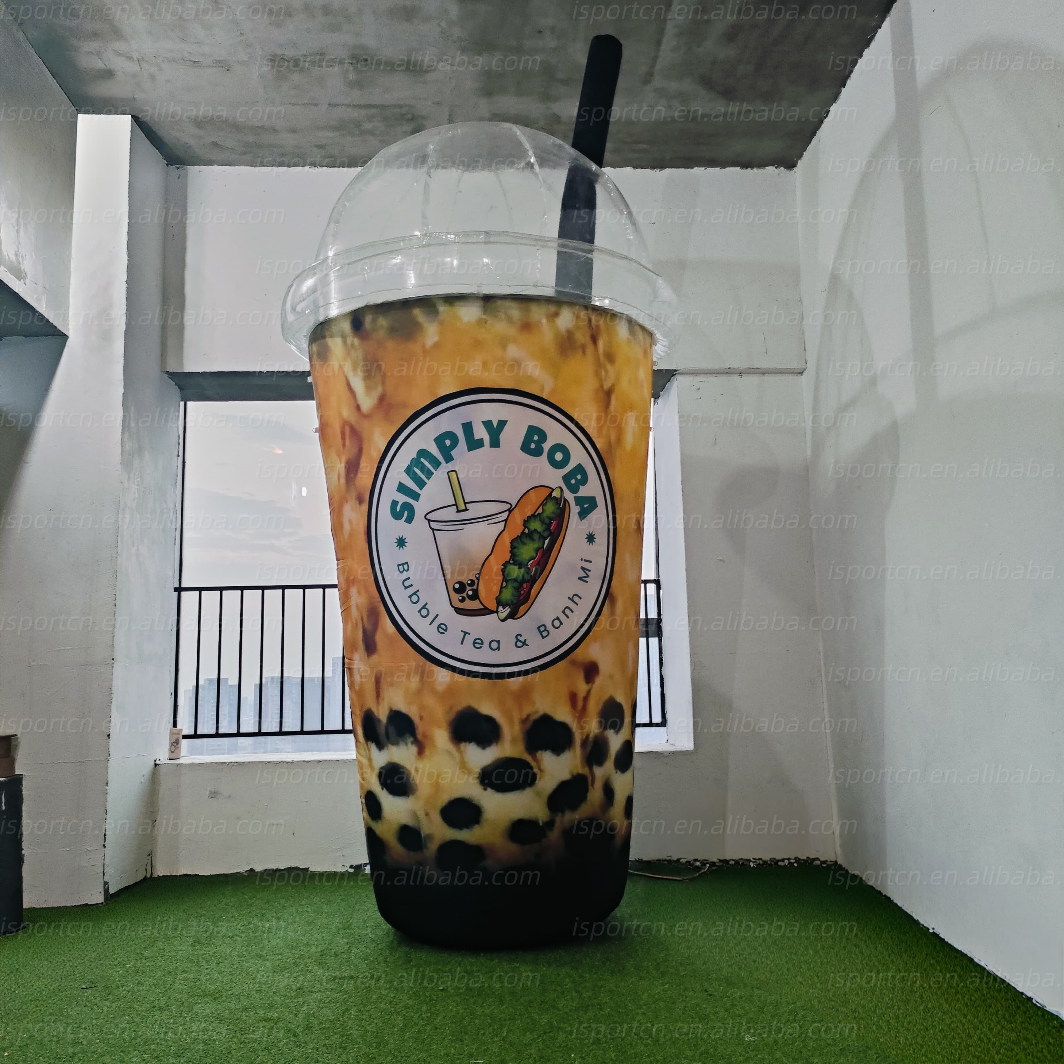 Giant Inflatable Bubble Tea Cup with LED Lights