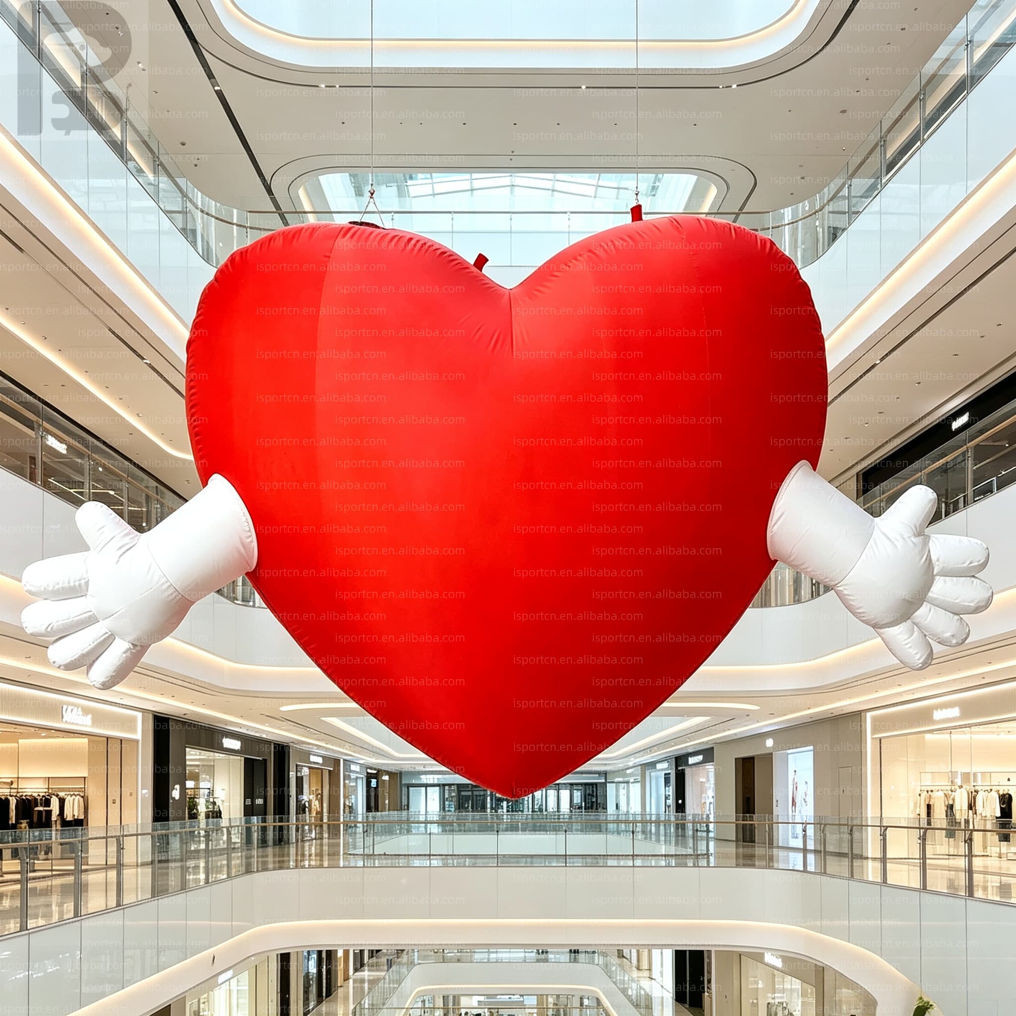 Giant Hanging Inflatable Heart with Open Arms