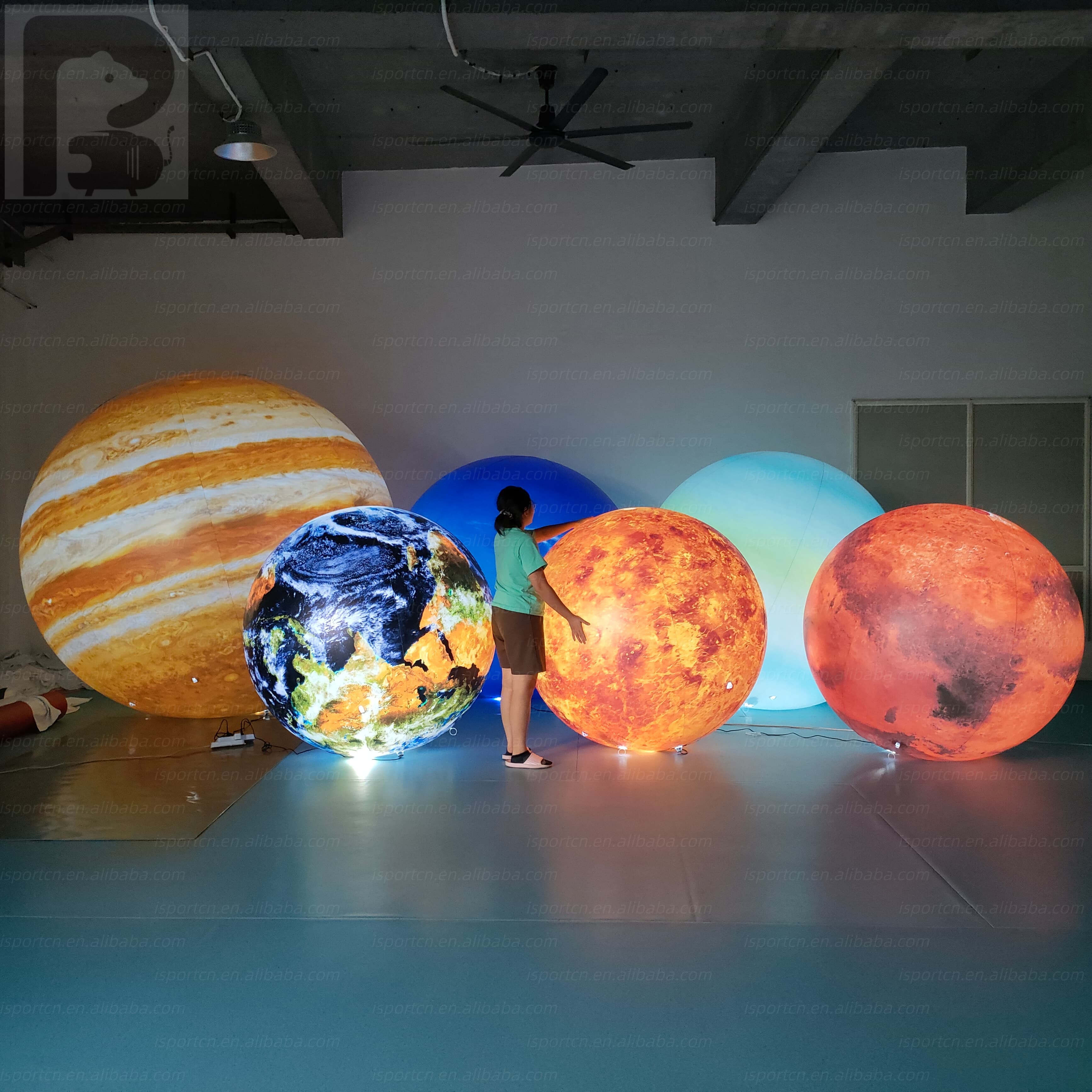 Giant Illuminated Inflatable Planets with LED Lighting