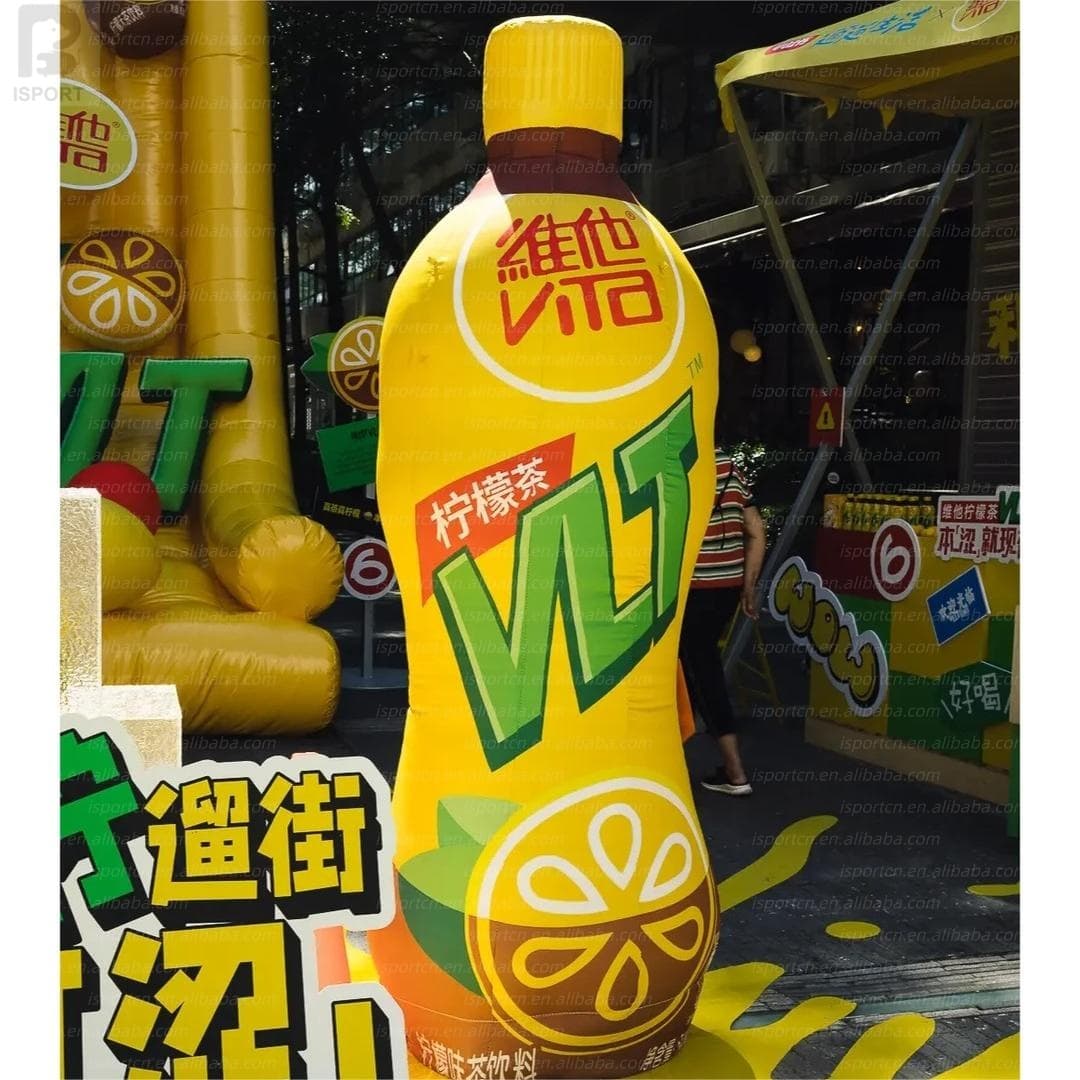 Giant Inflatable Lemon Tea Bottle for Brand Promotion