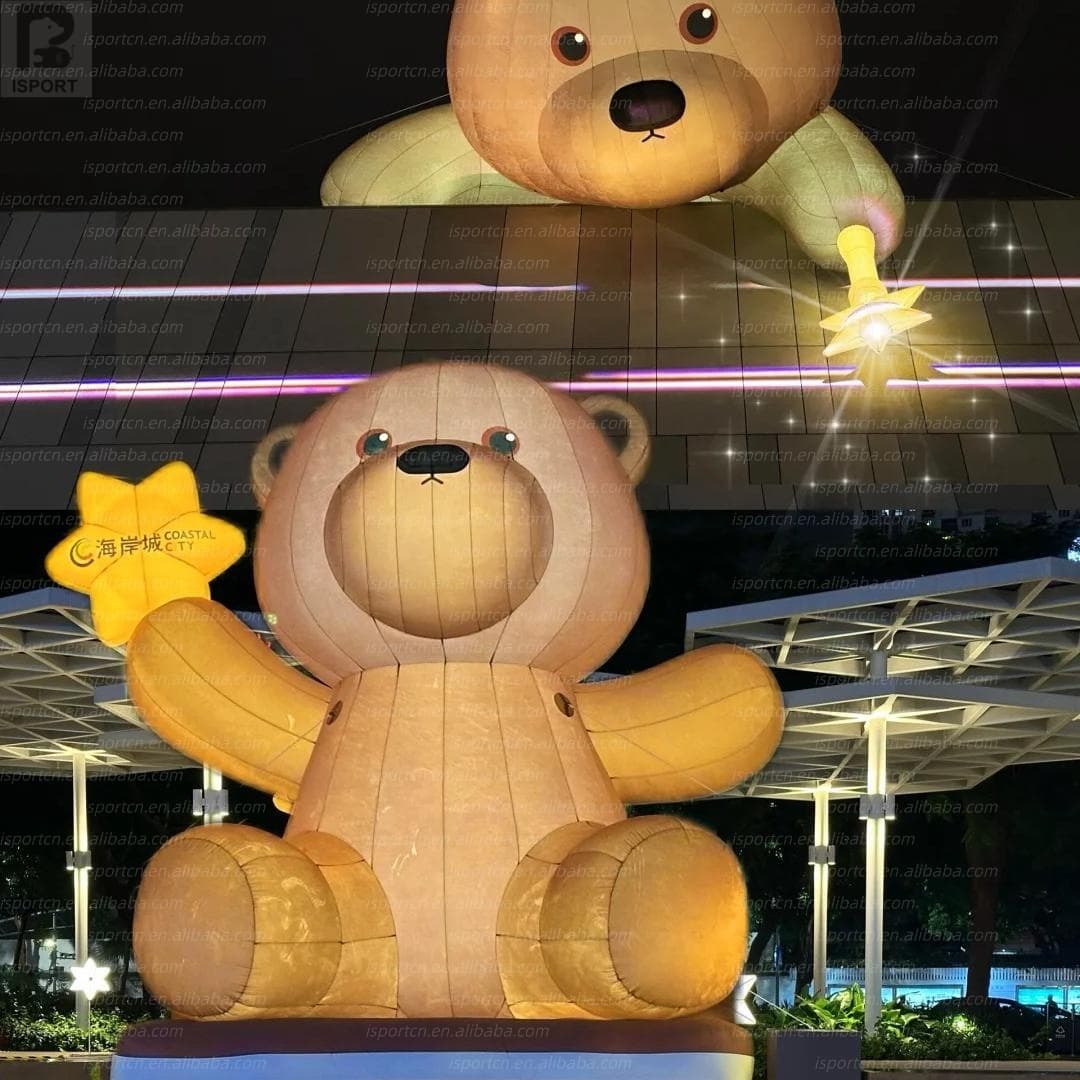 Giant Inflatable Brown Bear with LED Lights for Events