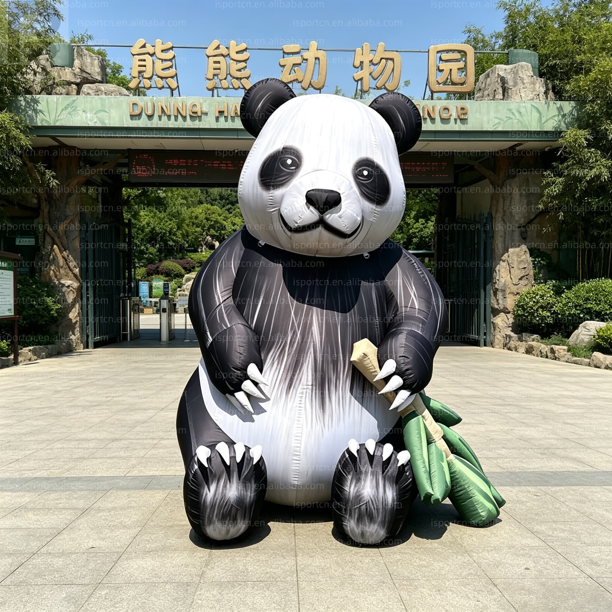 Giant LED Glowing Sitting Panda Inflatable Advertising Prop