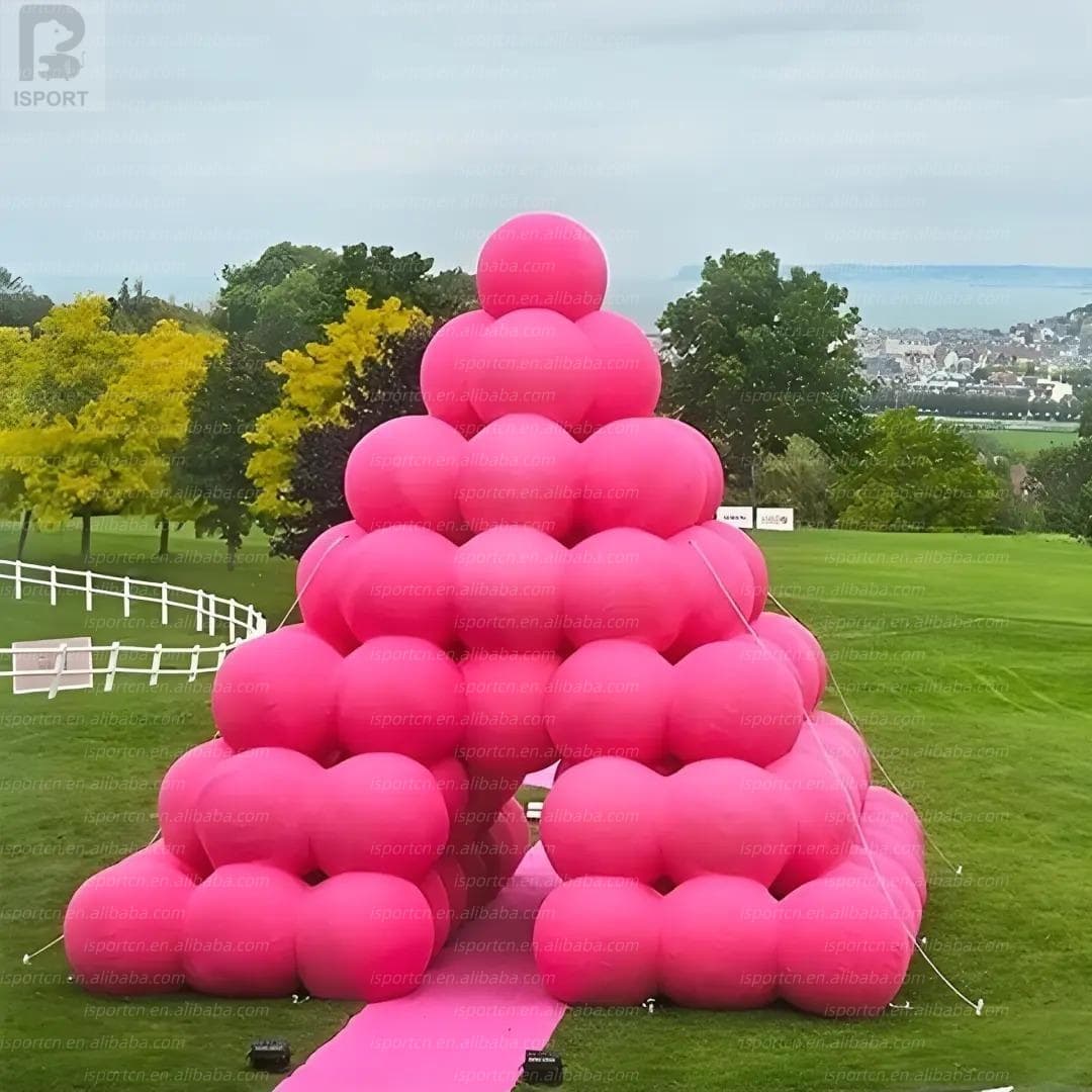Giant Inflatable Pink Pyramid with LED Lighting for Events