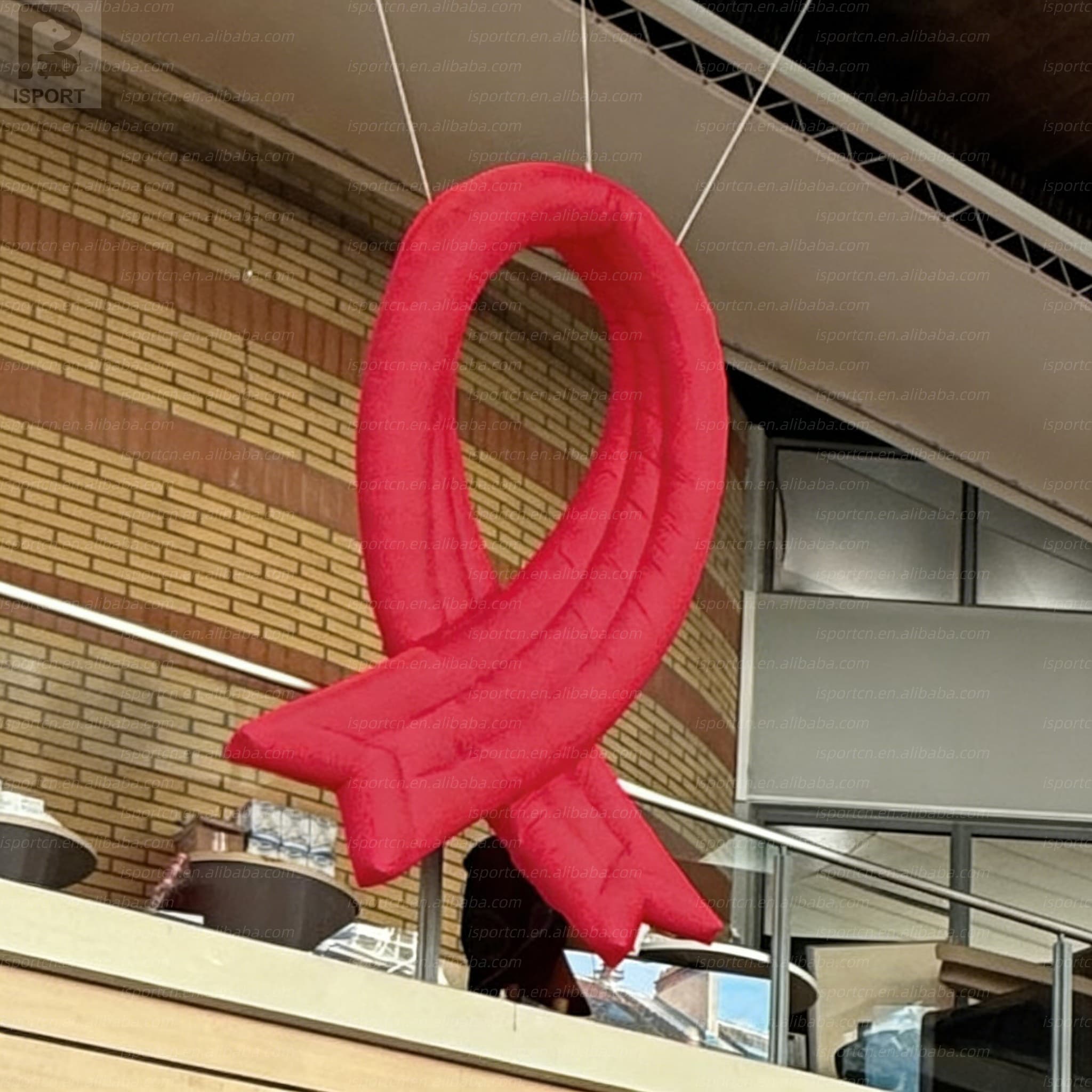 Giant Inflatable Red Ribbon with LED Lights for Awareness Campaigns