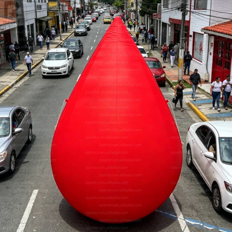 Giant LED Inflatable Blood Drop for Blood Drives and Medical Events