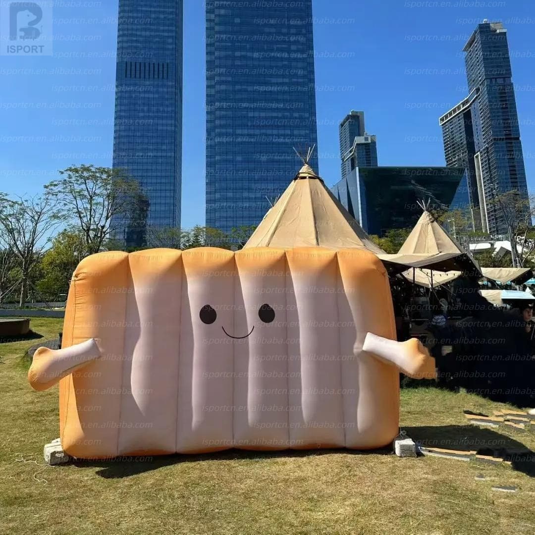 Giant LED Inflatable Bread Character with Waving Arm