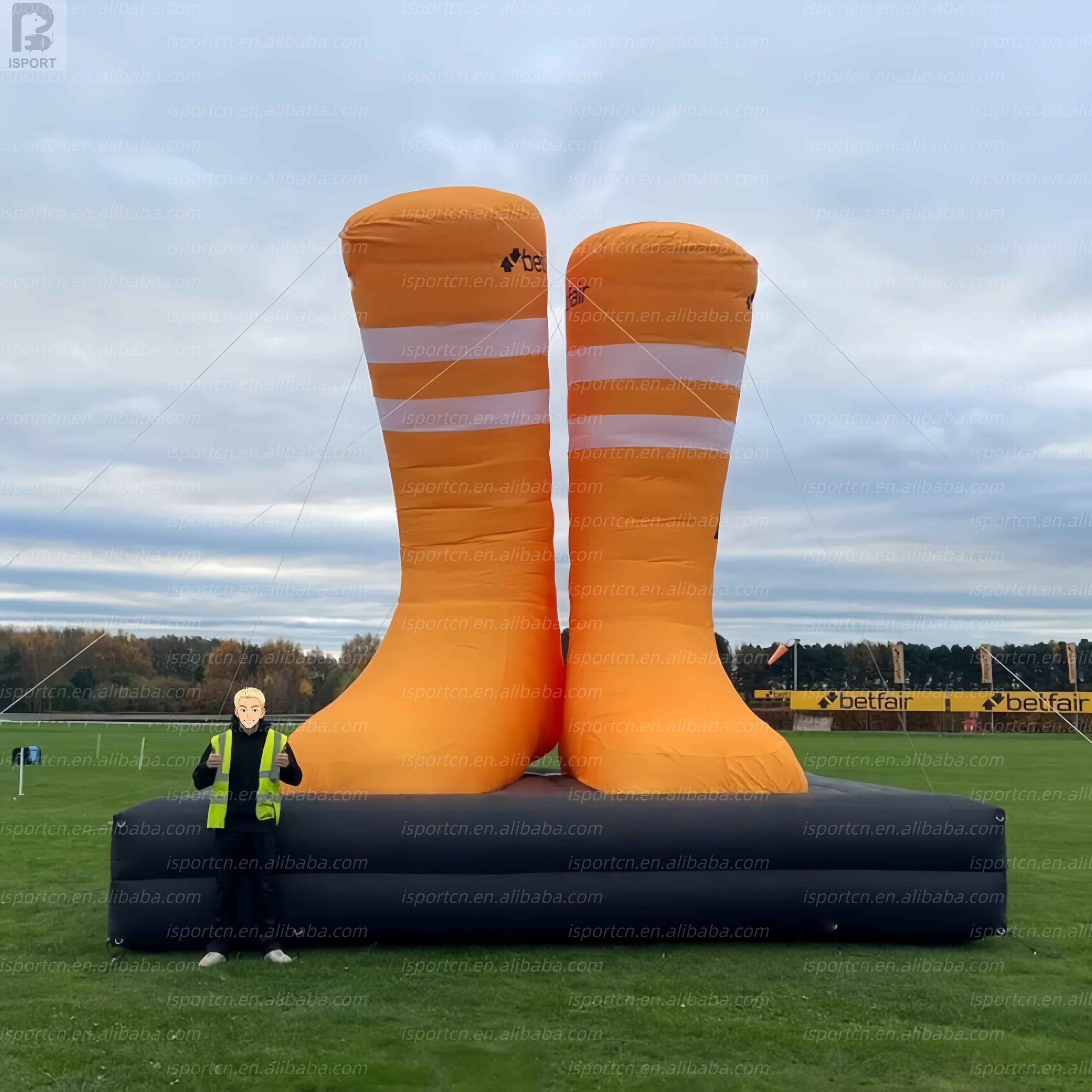 Giant Inflatable Boots with LED Lights and Weighted Base