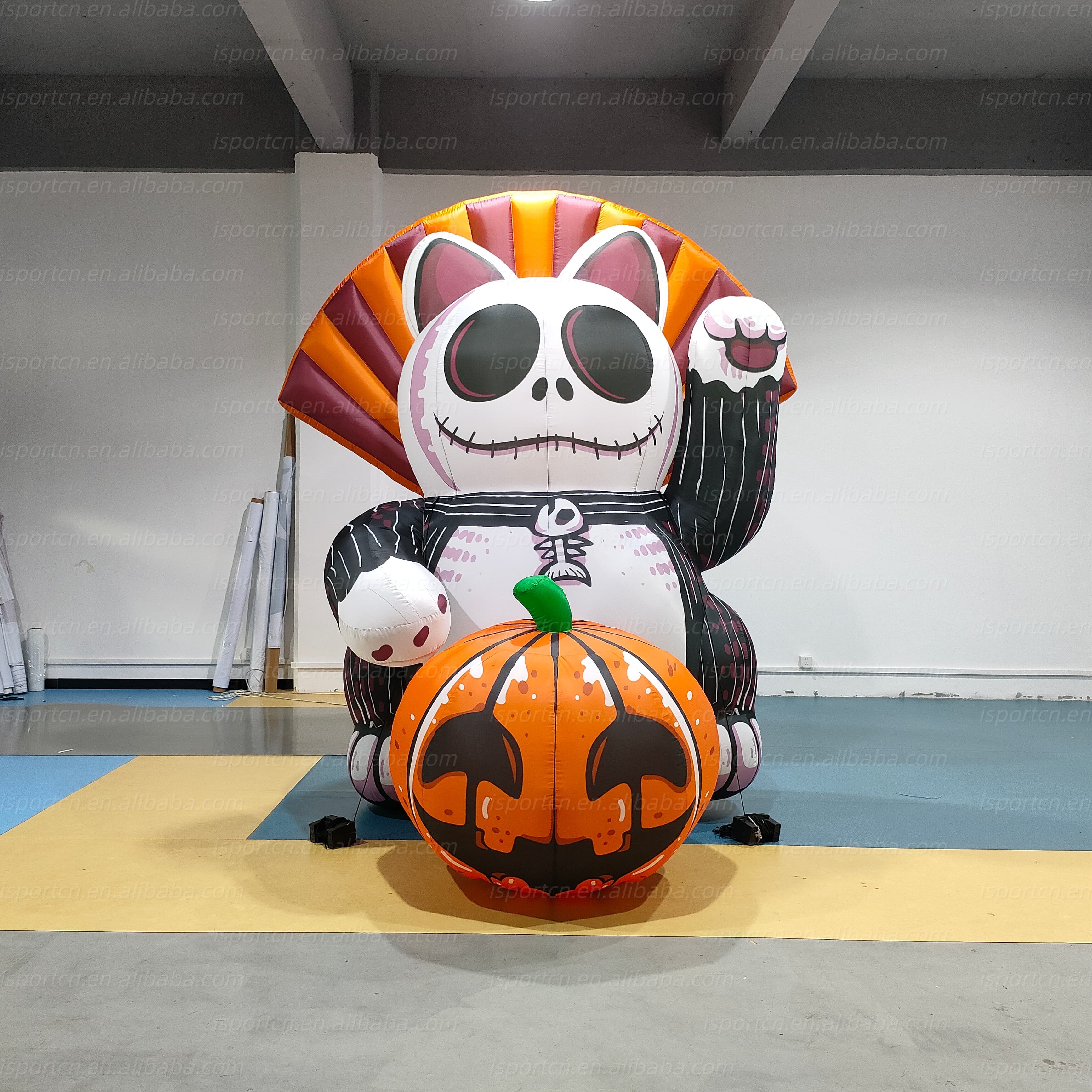 Custom Inflatable Halloween Pumpkin with LED Lights - 9 Foot