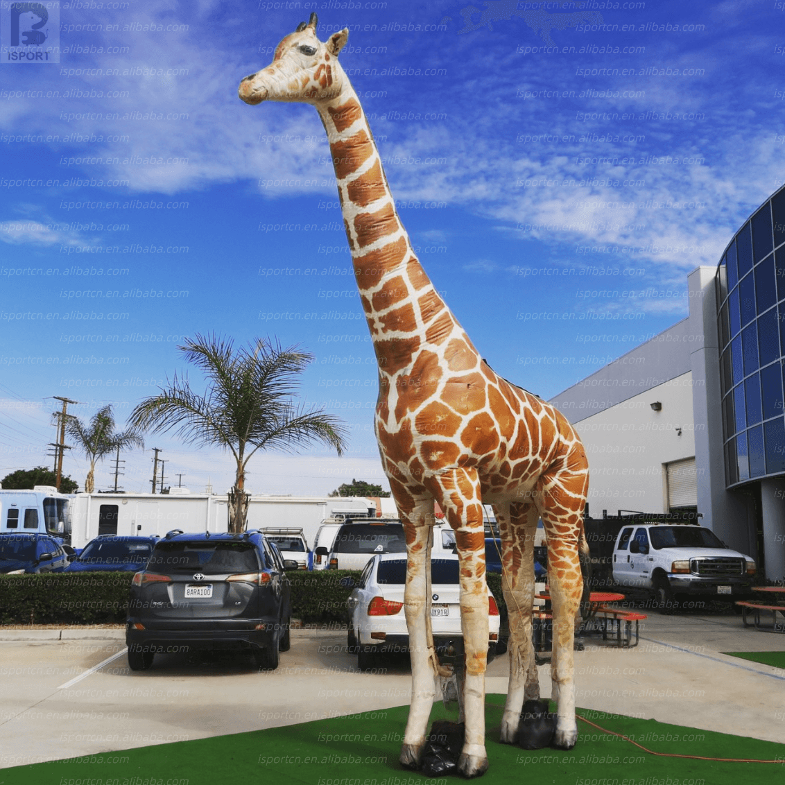 Giant Inflatable Giraffe with LED Lights for Events and Advertising