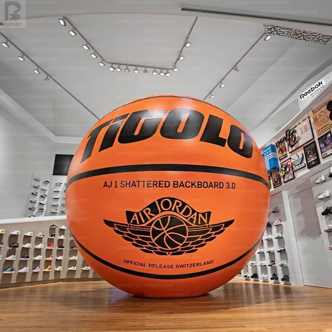 Custom Printed Inflatable Basketball with Metal Base