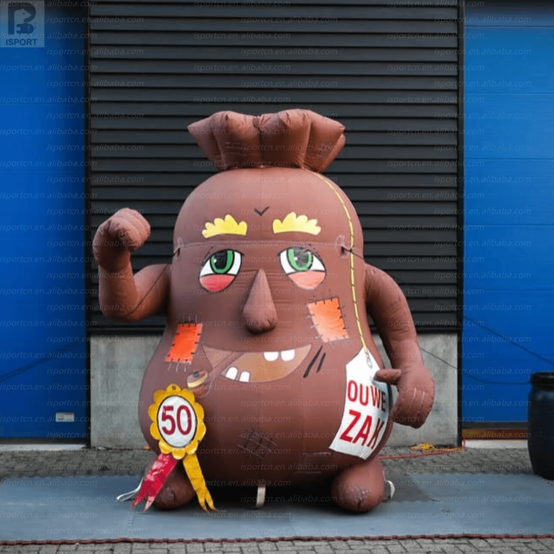 Inflatable Ouwe Zak Dutch Money Bag Mascot Character