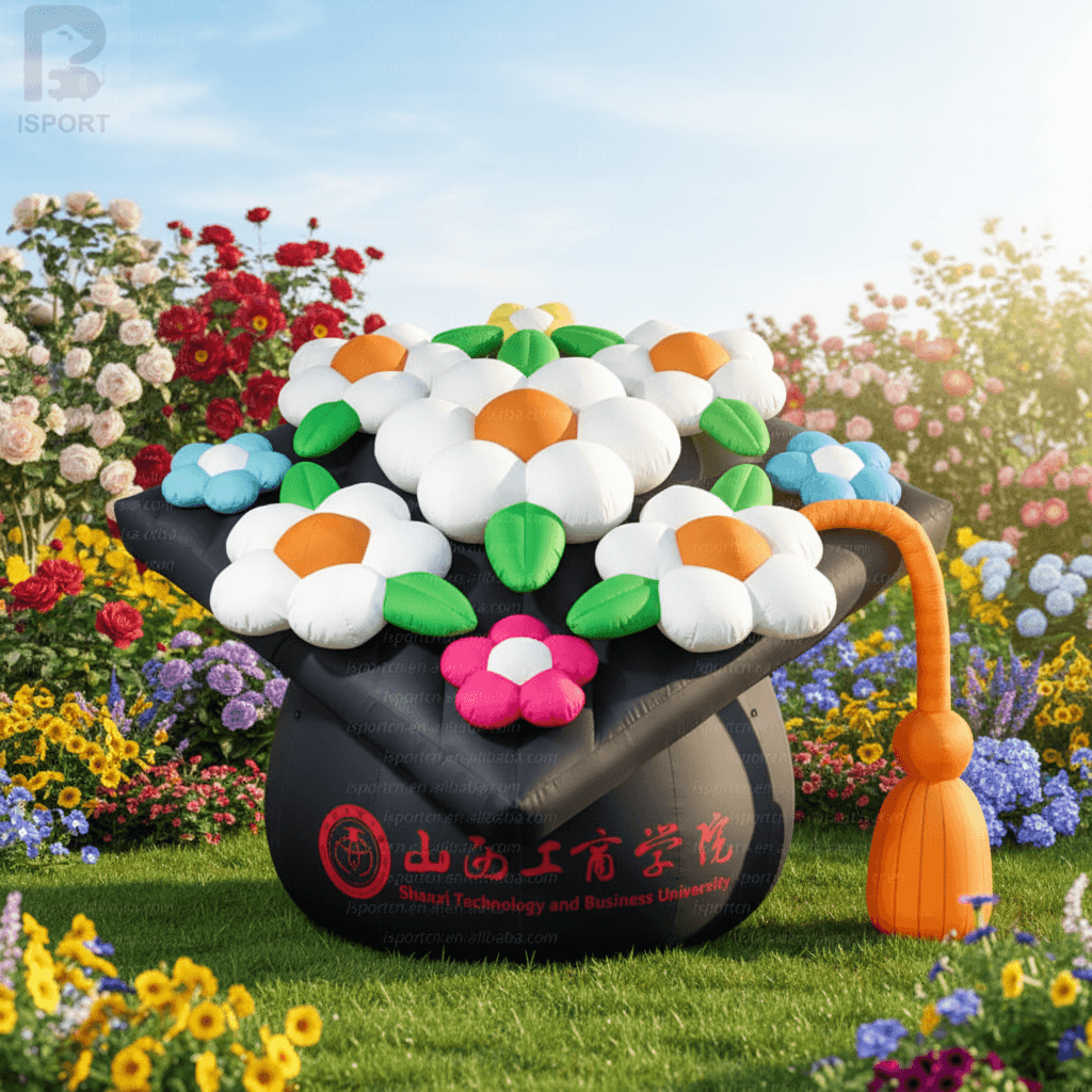 LED Floral Graduation Cap Inflatable Photo Prop
