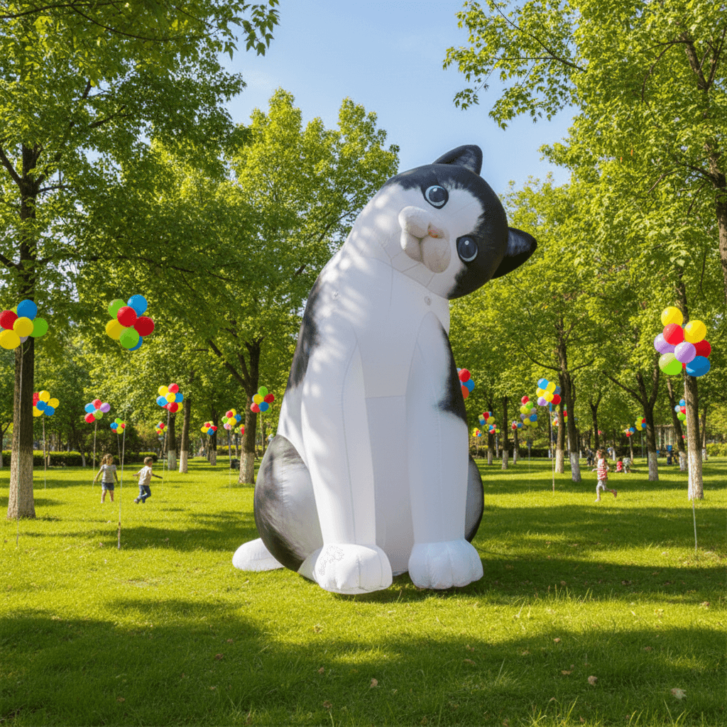 Giant LED Inflatable Cat with Customizable Colors