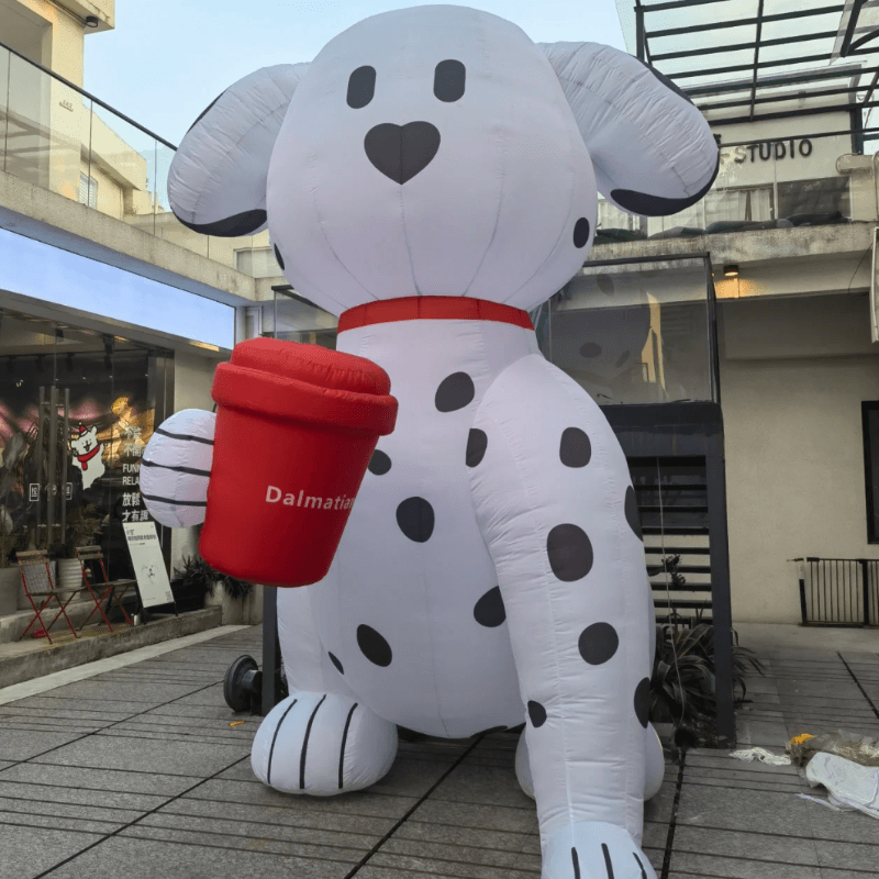 Giant LED Inflatable Dalmatian Dog Mascot for Coffee Shops