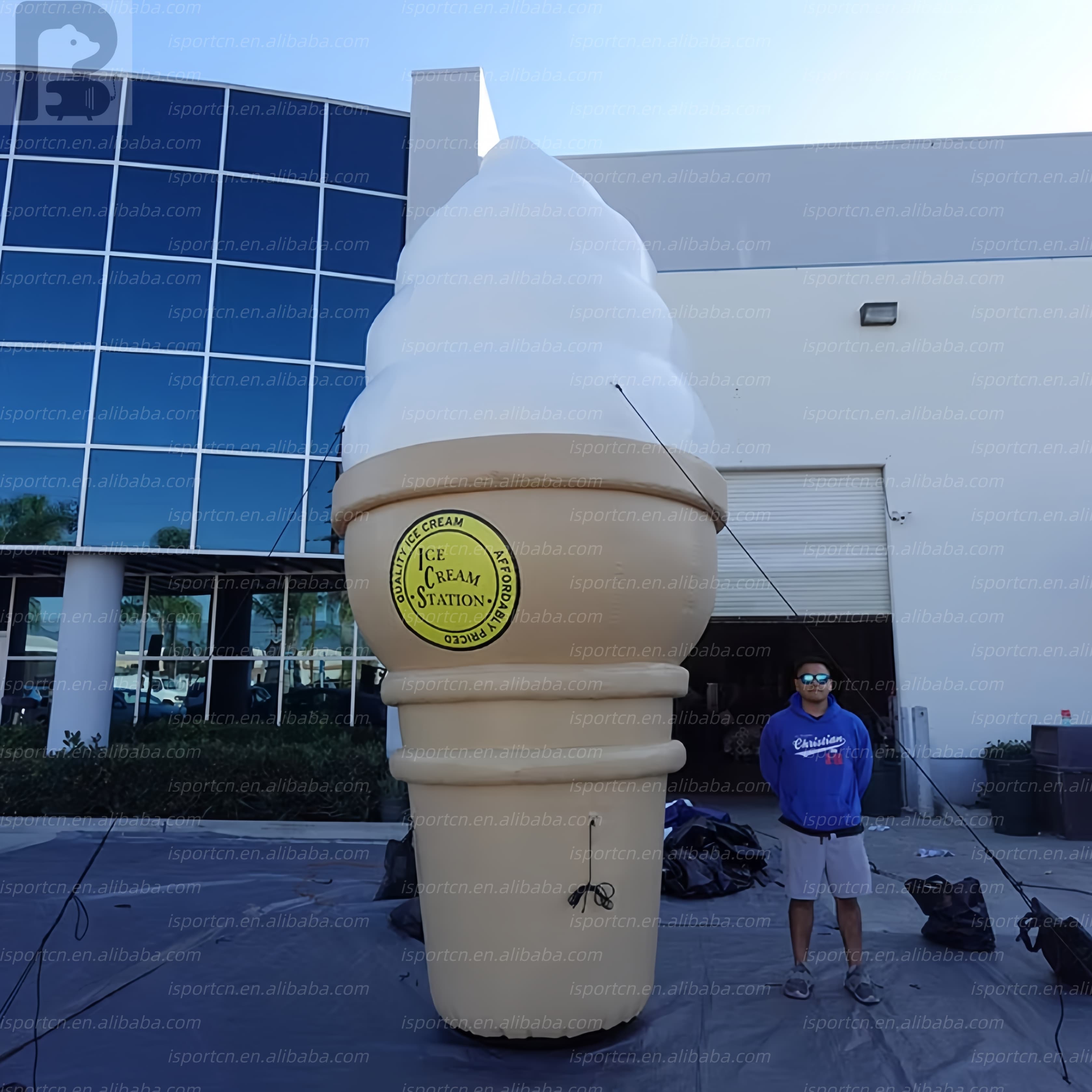 Giant LED Inflatable Ice Cream Cone with Lighting