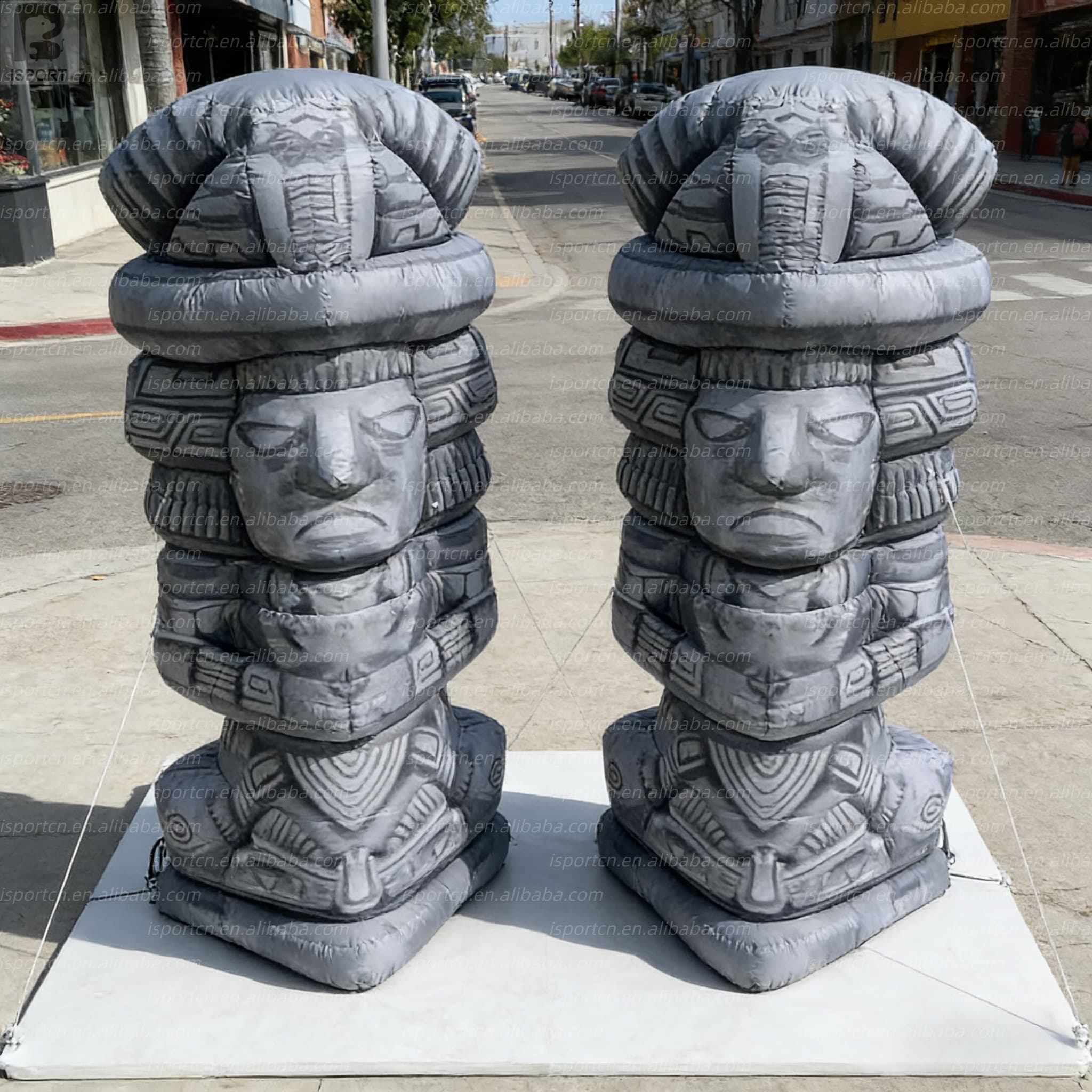 Giant Inflatable Olmec Head Mayan Totem Pole Replica