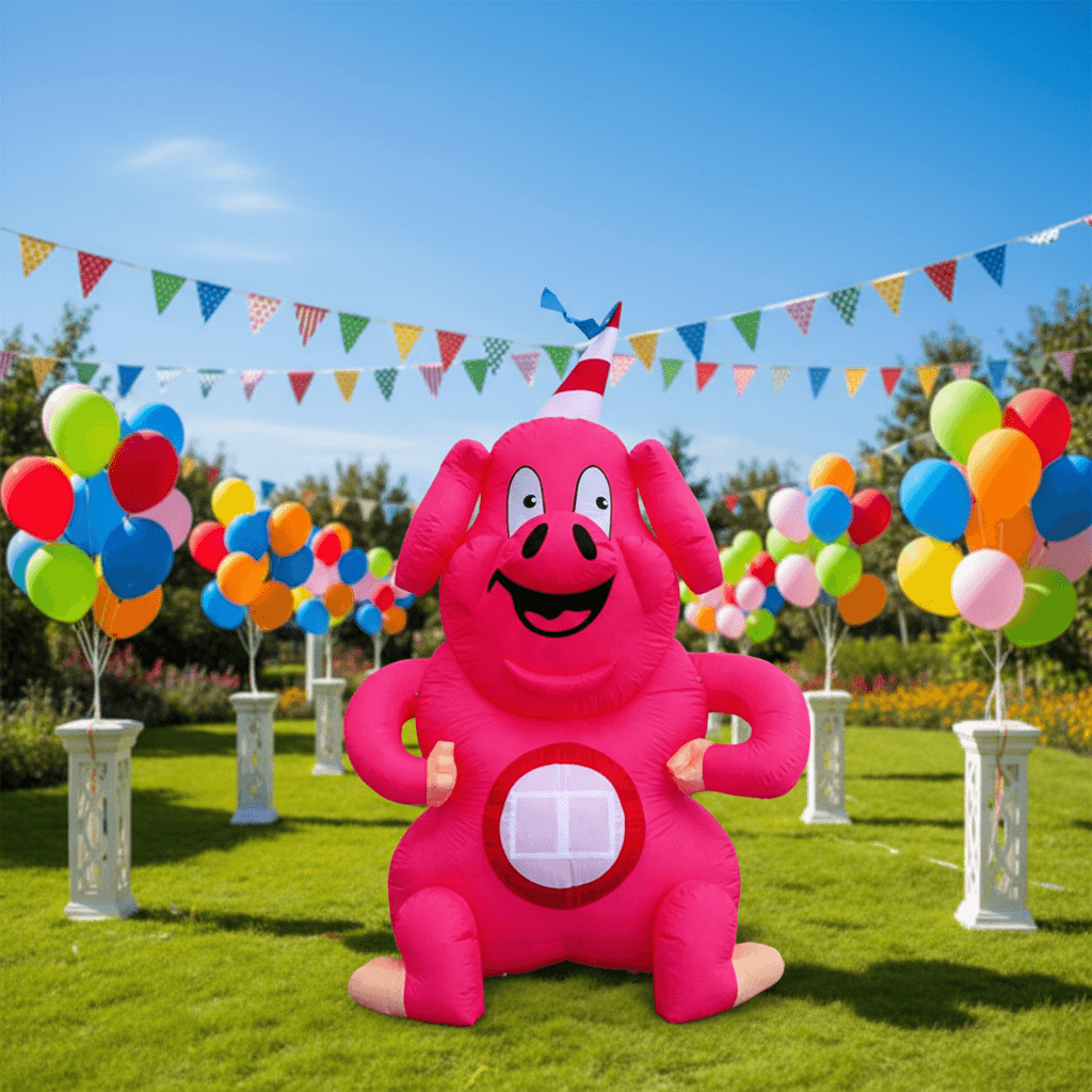 Giant LED Inflatable Pink Pig Character for Events & Promotions