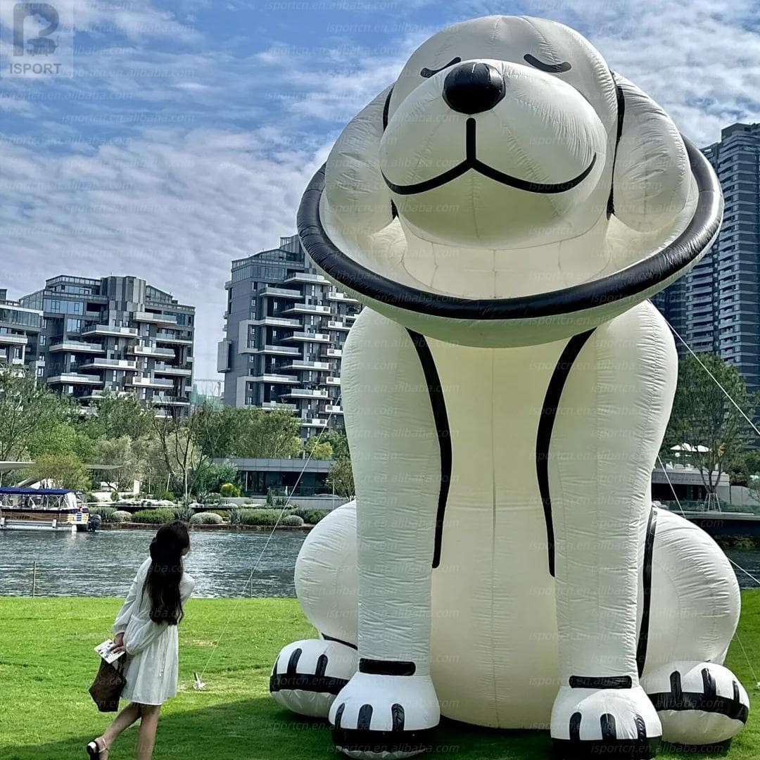 Giant LED Inflatable Sitting Dog Mascot with Lights