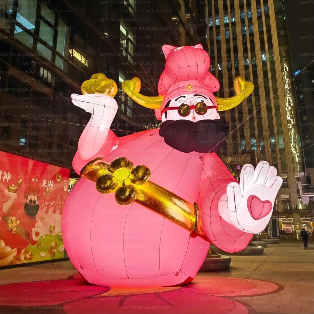 Giant LED Inflatable Chinese God of Wealth Cai Shen Ye
