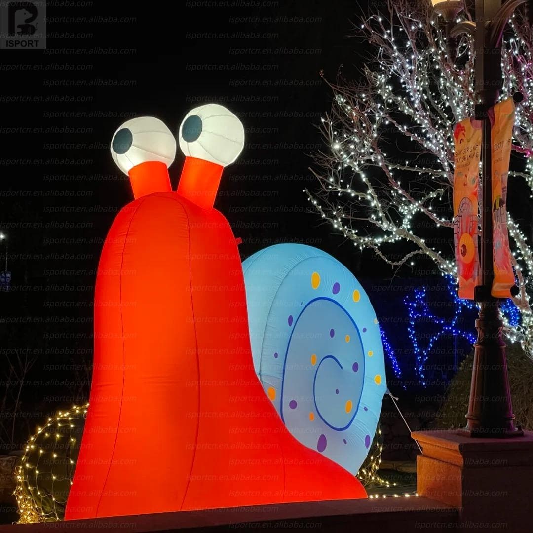 Custom Inflatable Snail with LED Lighting – Giant Garden Character