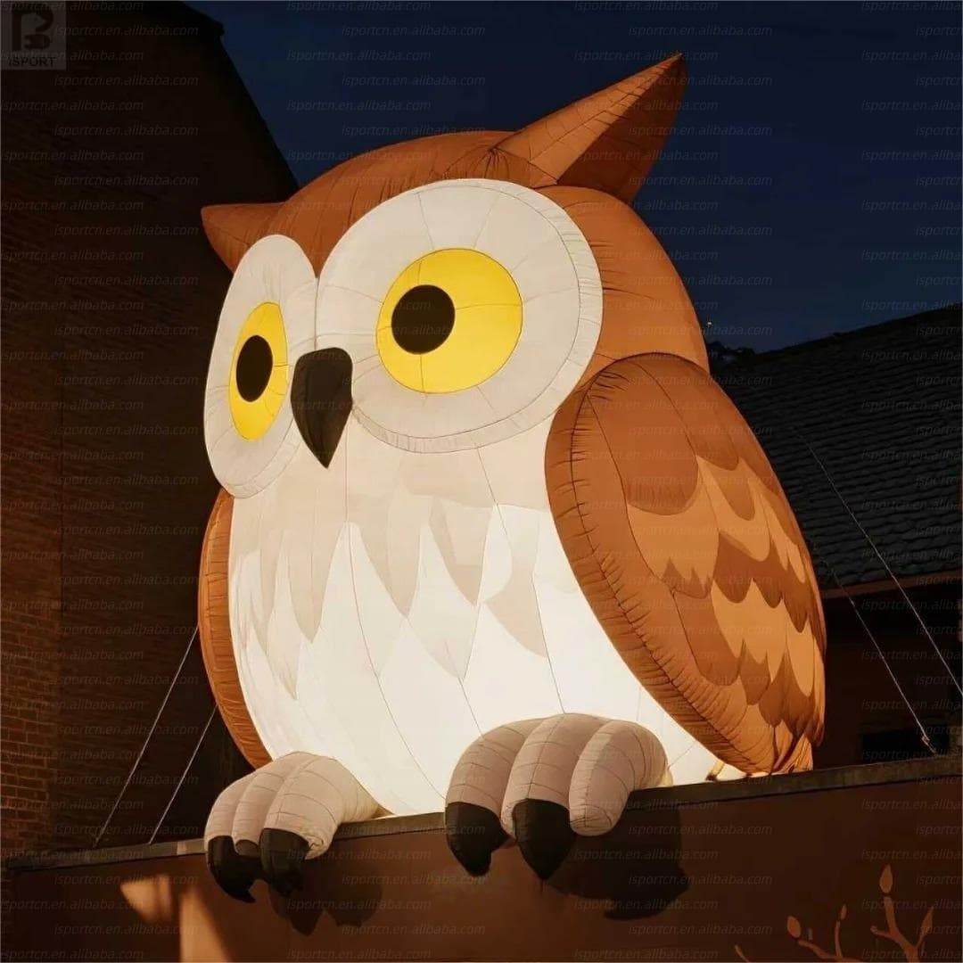 LED Lighted Inflatable Owl Bird Photo Backdrop
