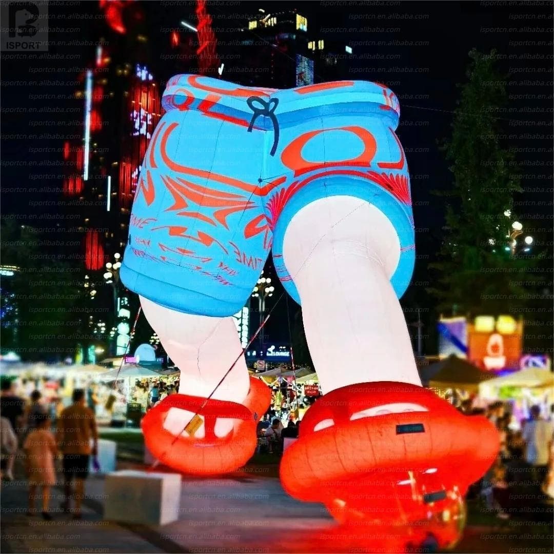 LED Lit Giant Inflatable Legs Art Installation